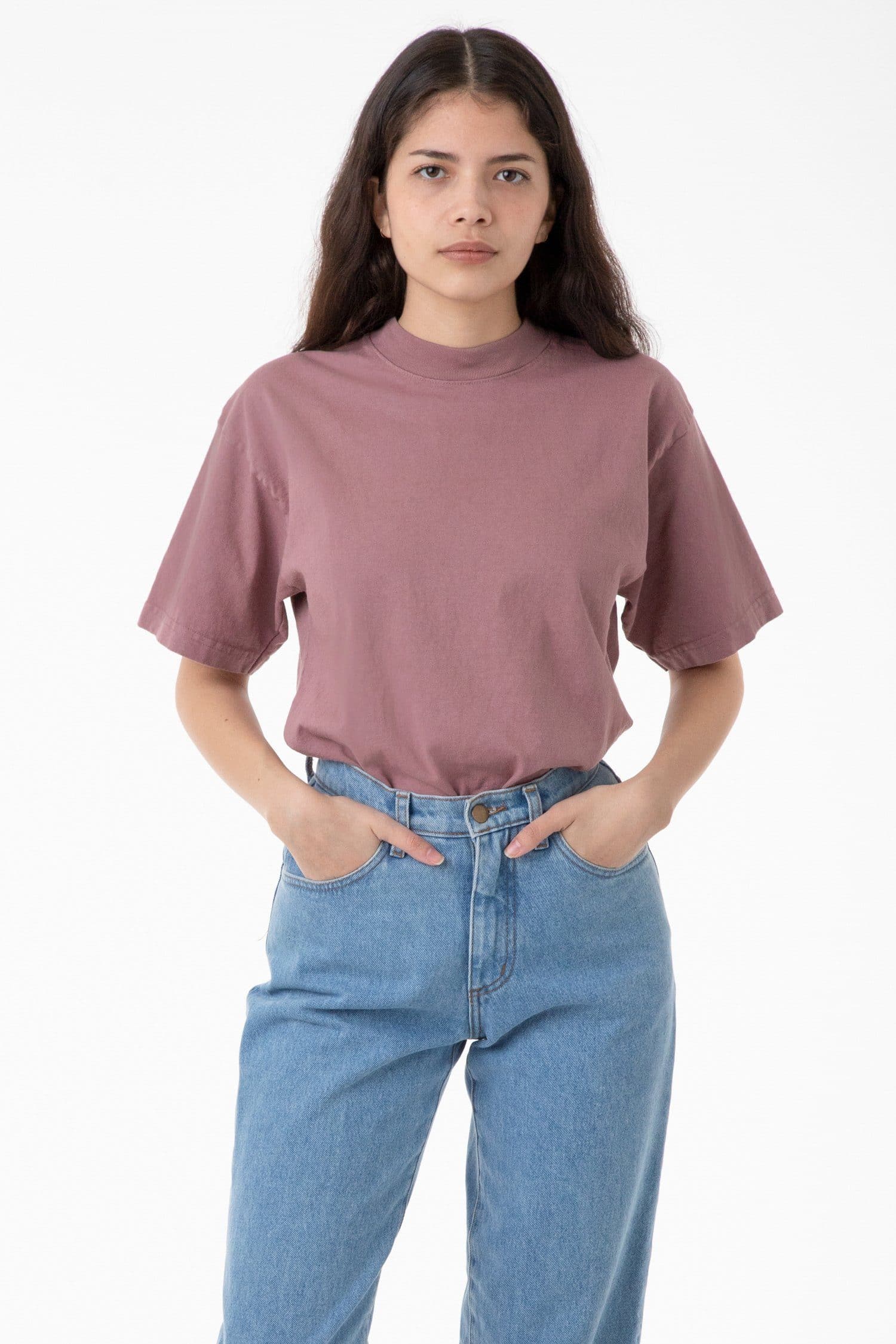 1405GD Unisex - Short Sleeve Garment Dye Mockneck T-Shirt - Image 2