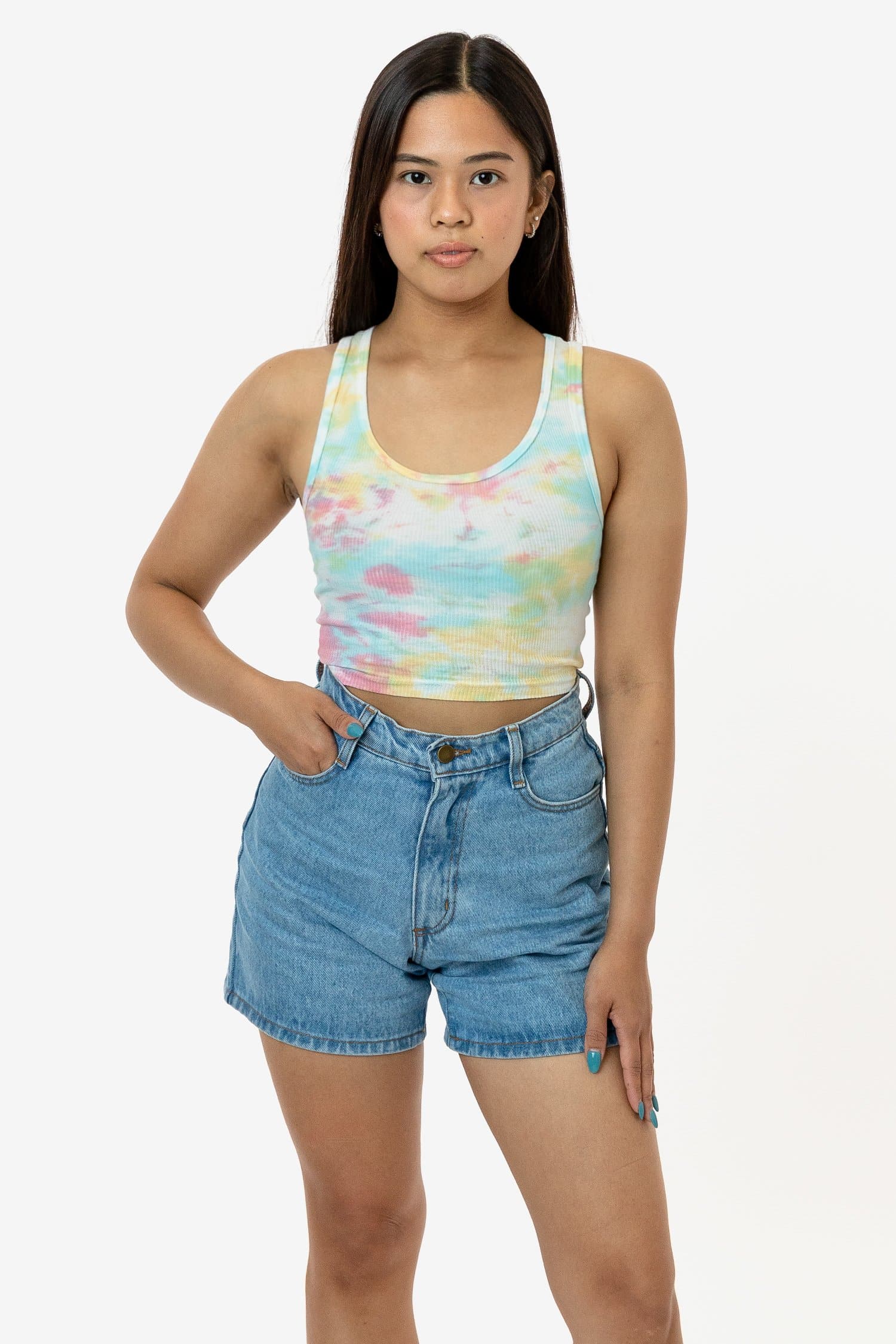21308TD - Tie Dye 2x1 Crop Tank - Image 2