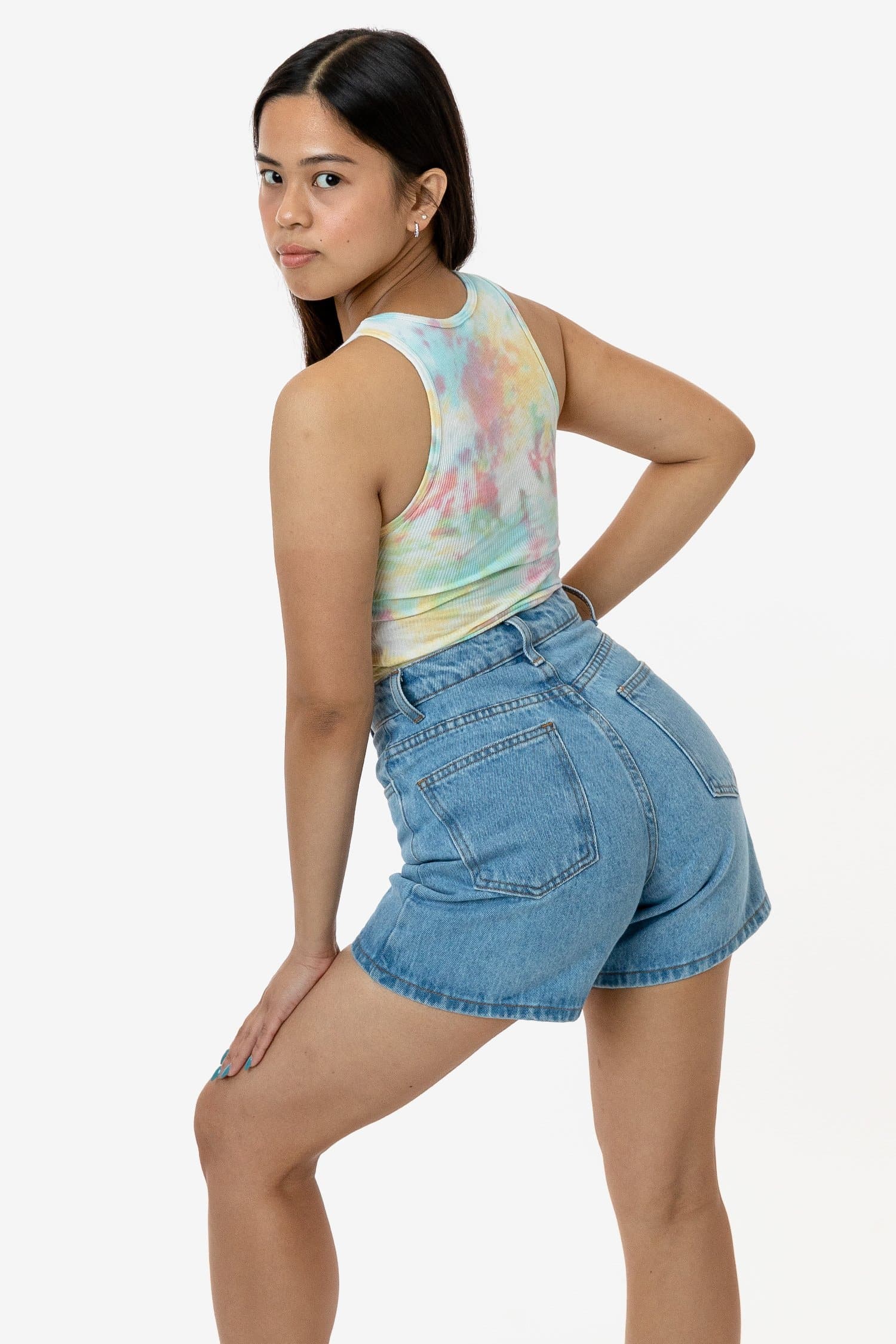 21308TD - Tie Dye 2x1 Crop Tank - Image 3