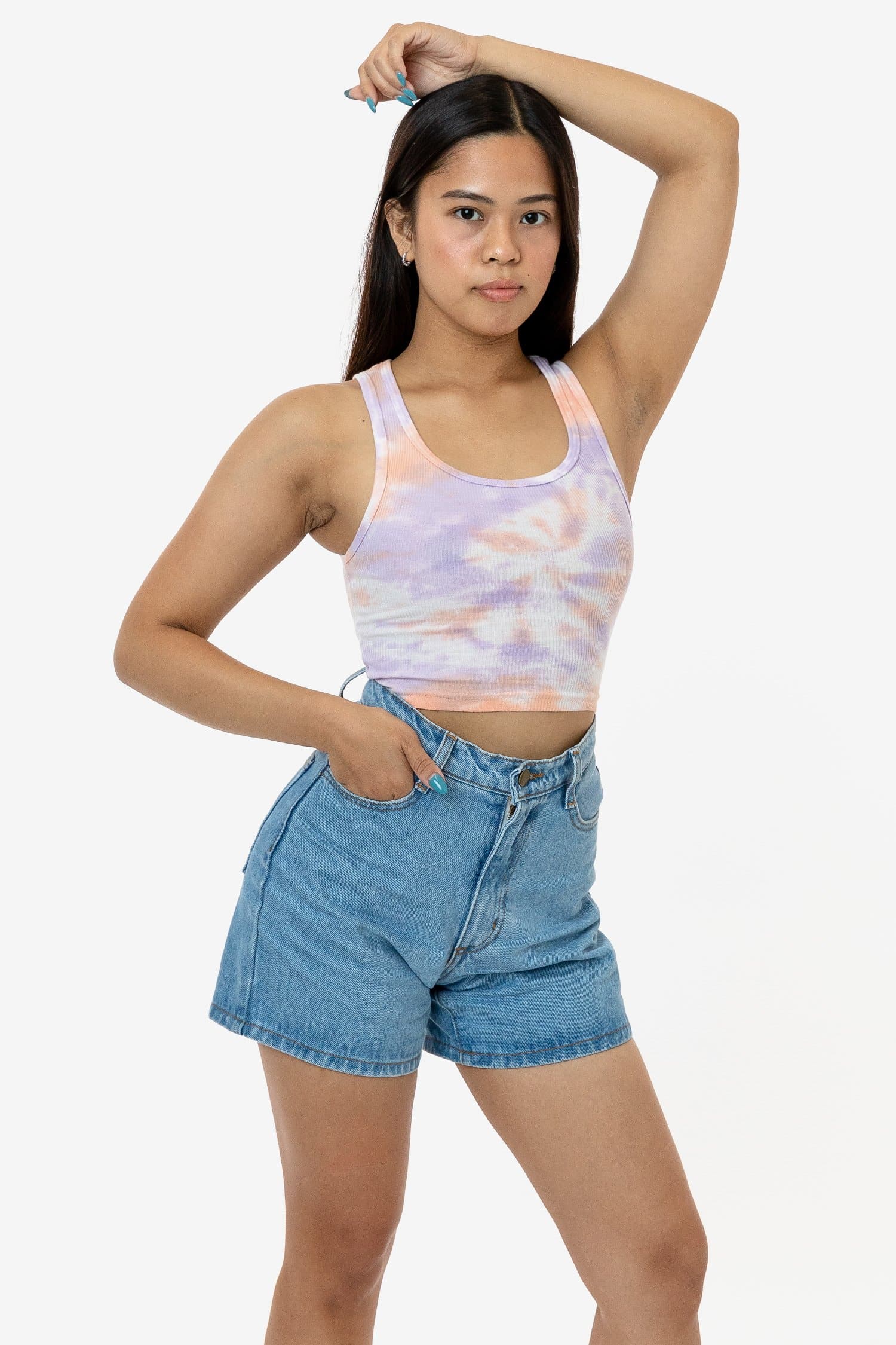 21308TD - Tie Dye 2x1 Crop Tank - Image 4