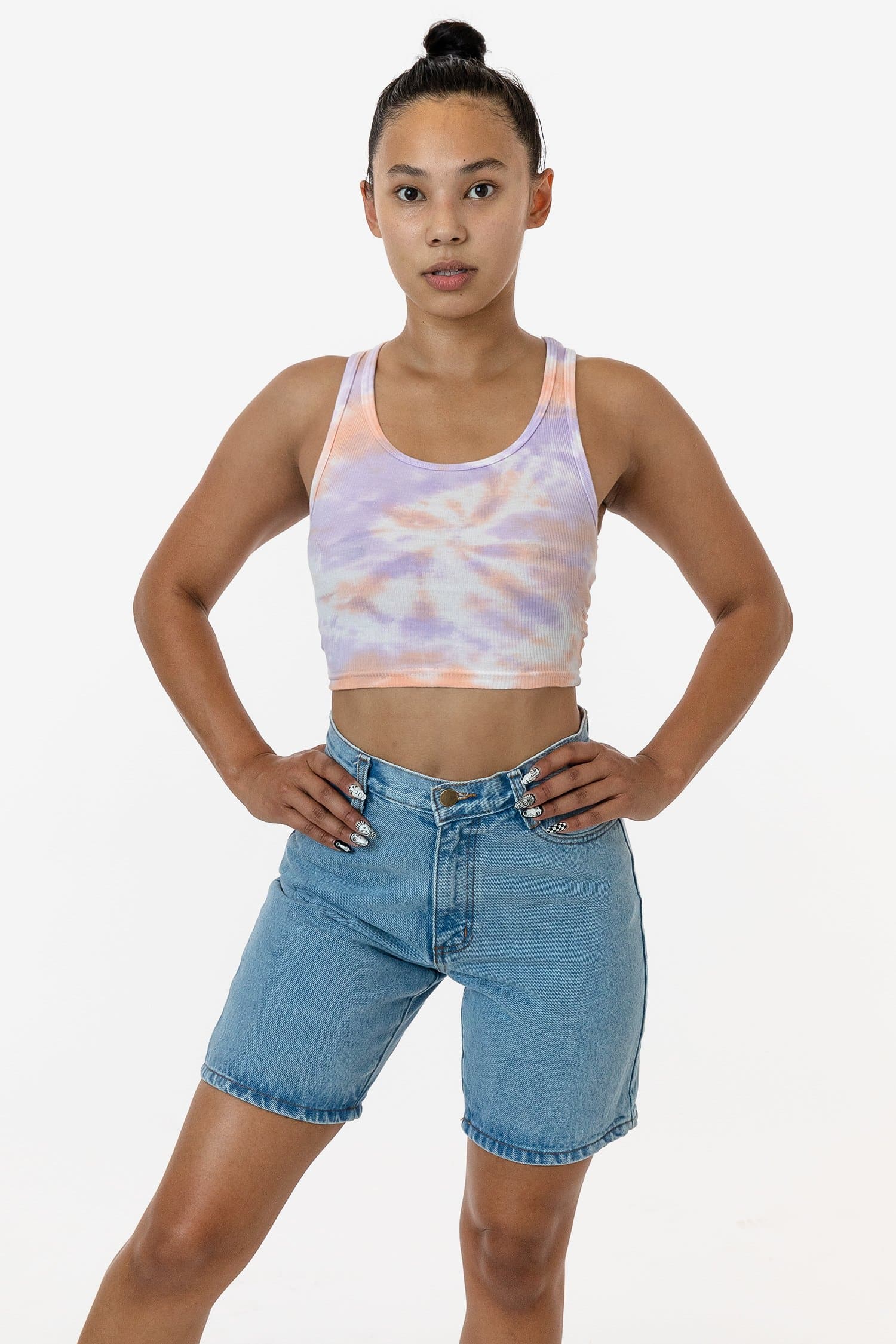 21308TD - Tie Dye 2x1 Crop Tank - Image 5