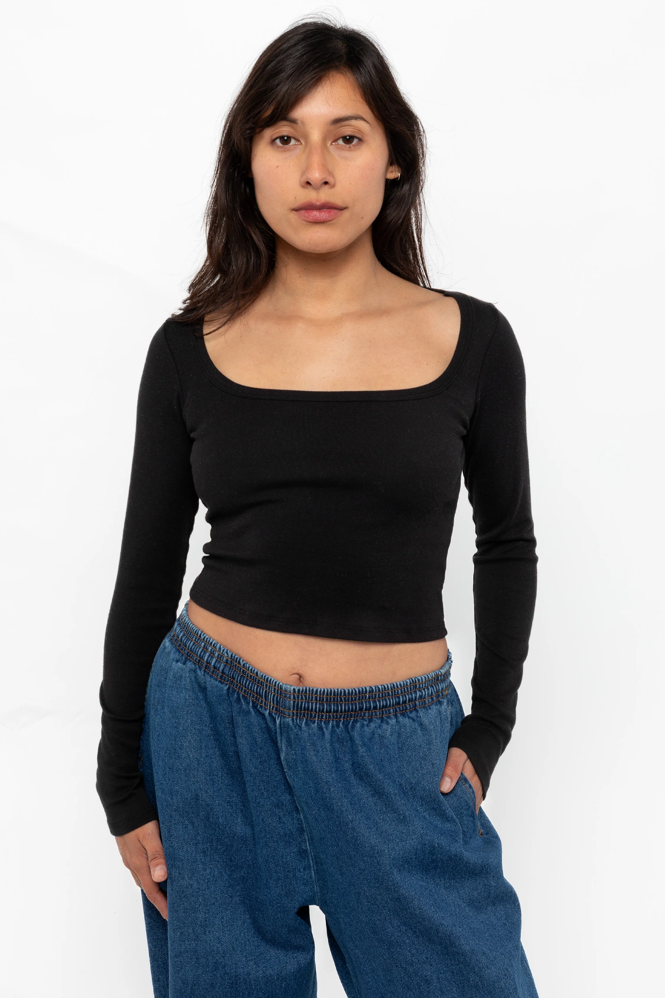 43027 - Baby Rib Long Sleeve Square Neck Tee