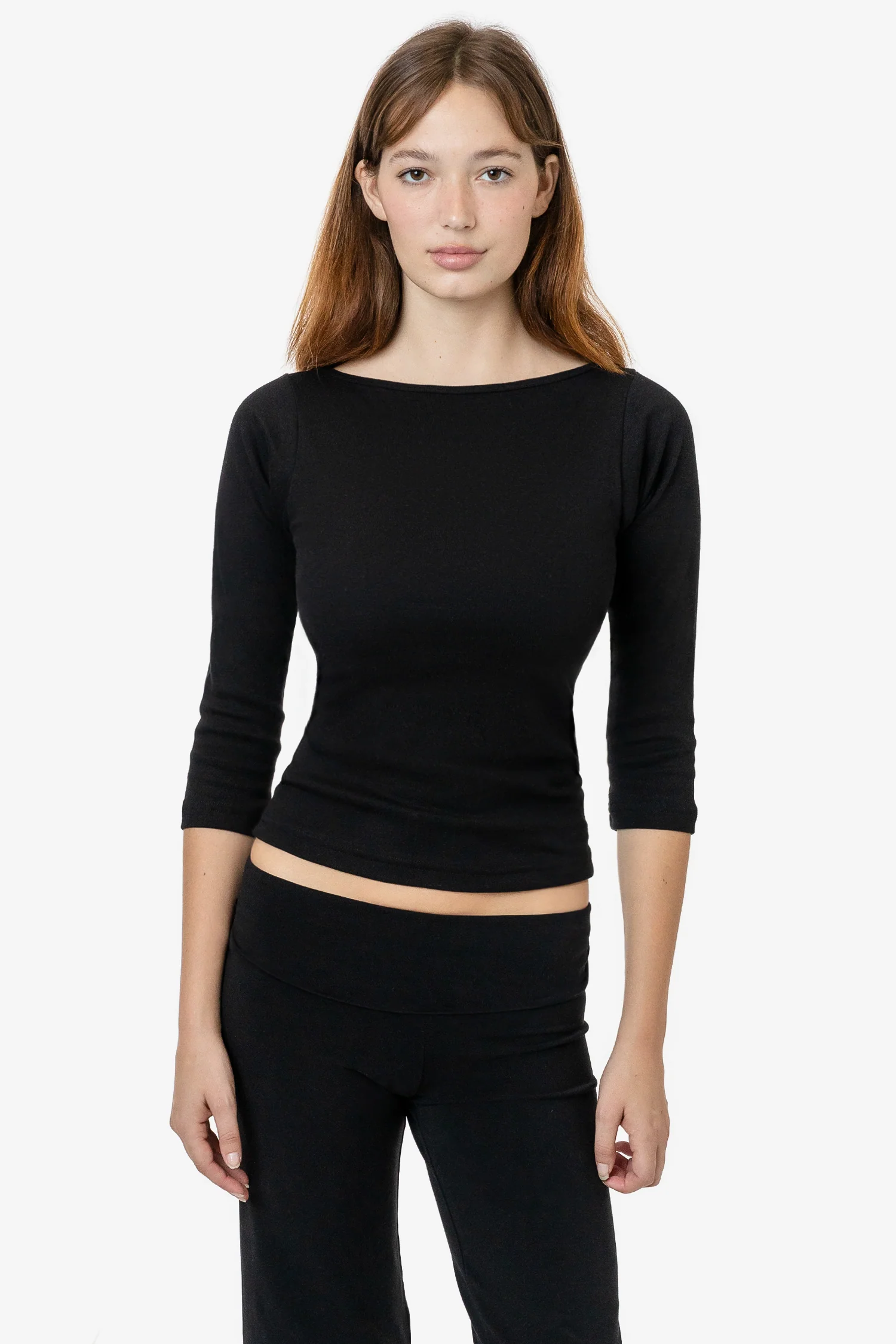43044 - Baby Rib 3/4 Sleeve Boatneck Top - Image 4