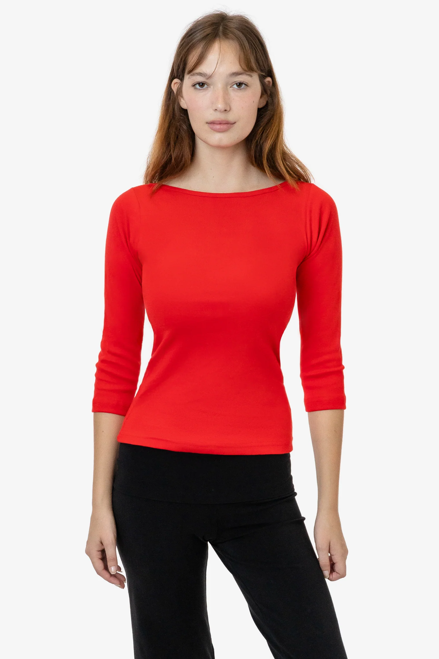 43044 - Baby Rib 3/4 Sleeve Boatneck Top - Image 5