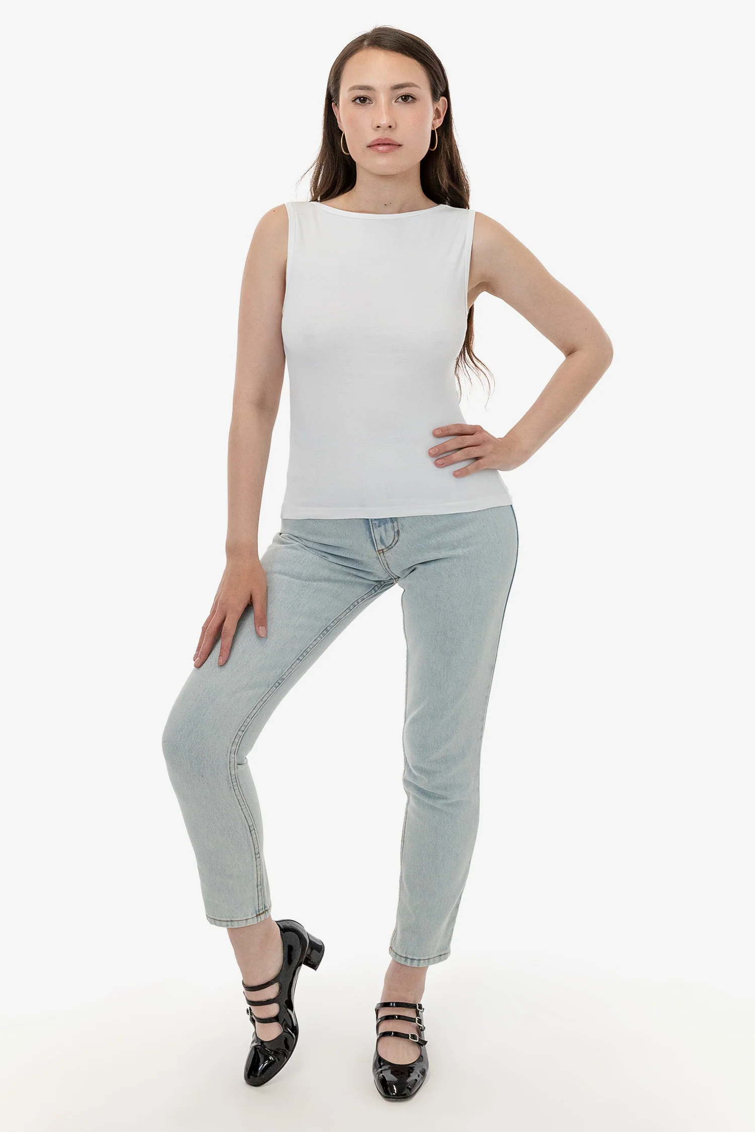 43045 - Baby Rib Sleeveless Boatneck Top - Image 14