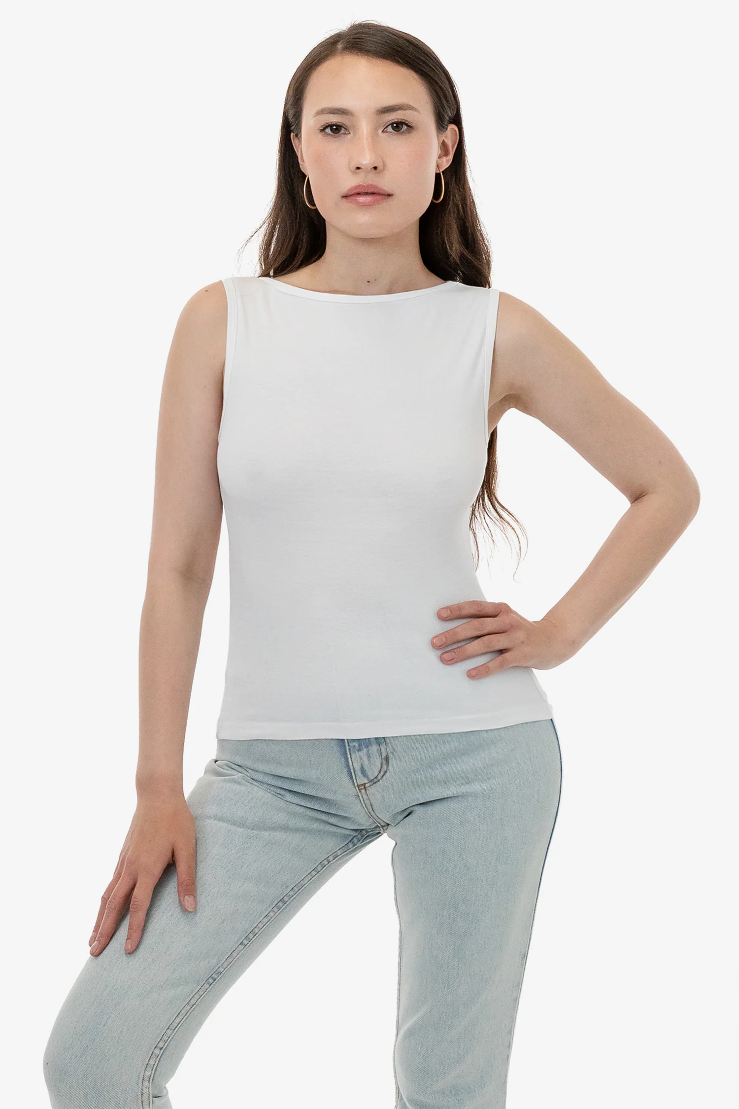 43045 - Baby Rib Sleeveless Boatneck Top - Image 6