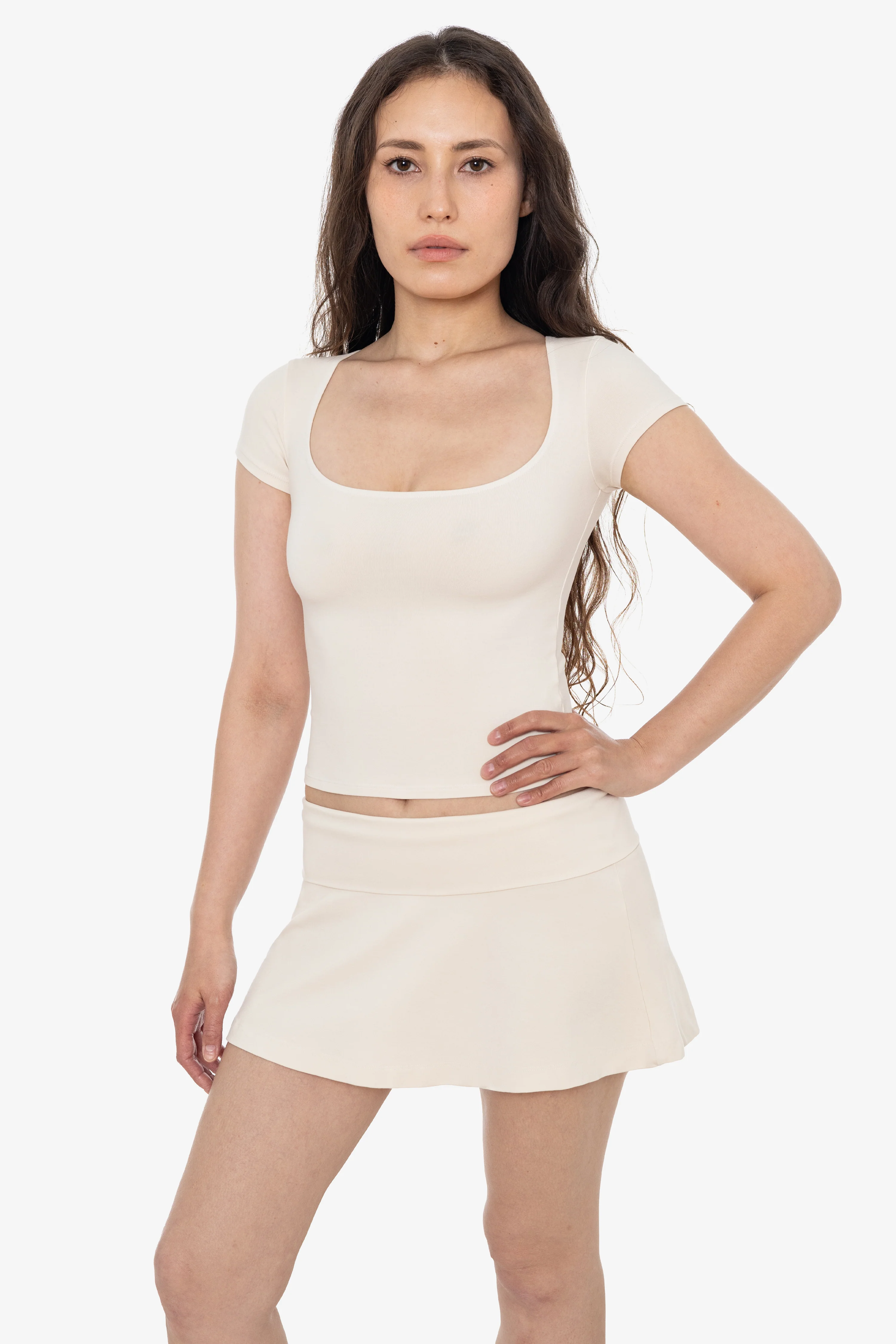 8335GD - Garment Dye Cotton Spandex Yoga Skirt - Image 2