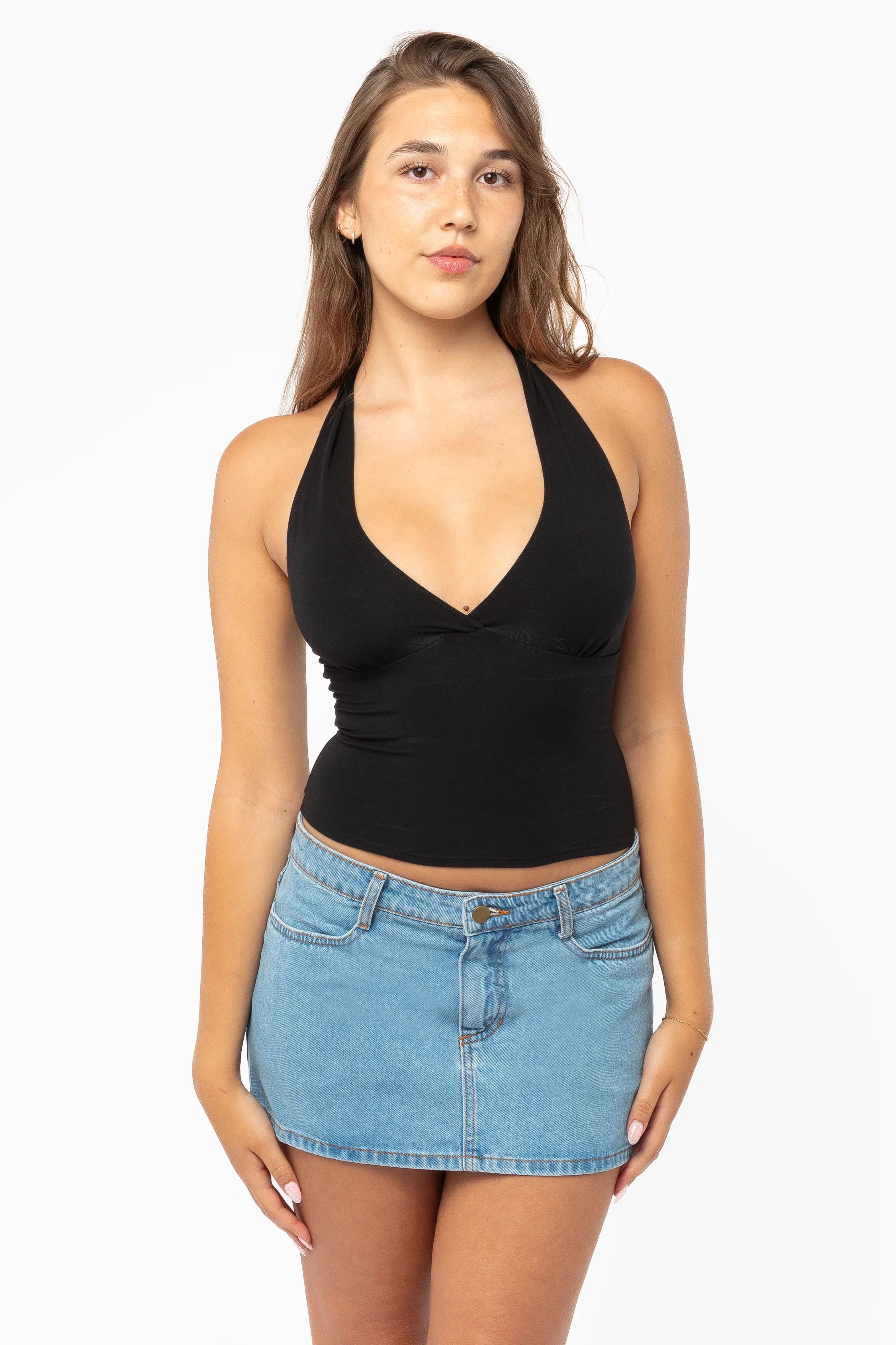8375 - Cotton Spandex Halter Top