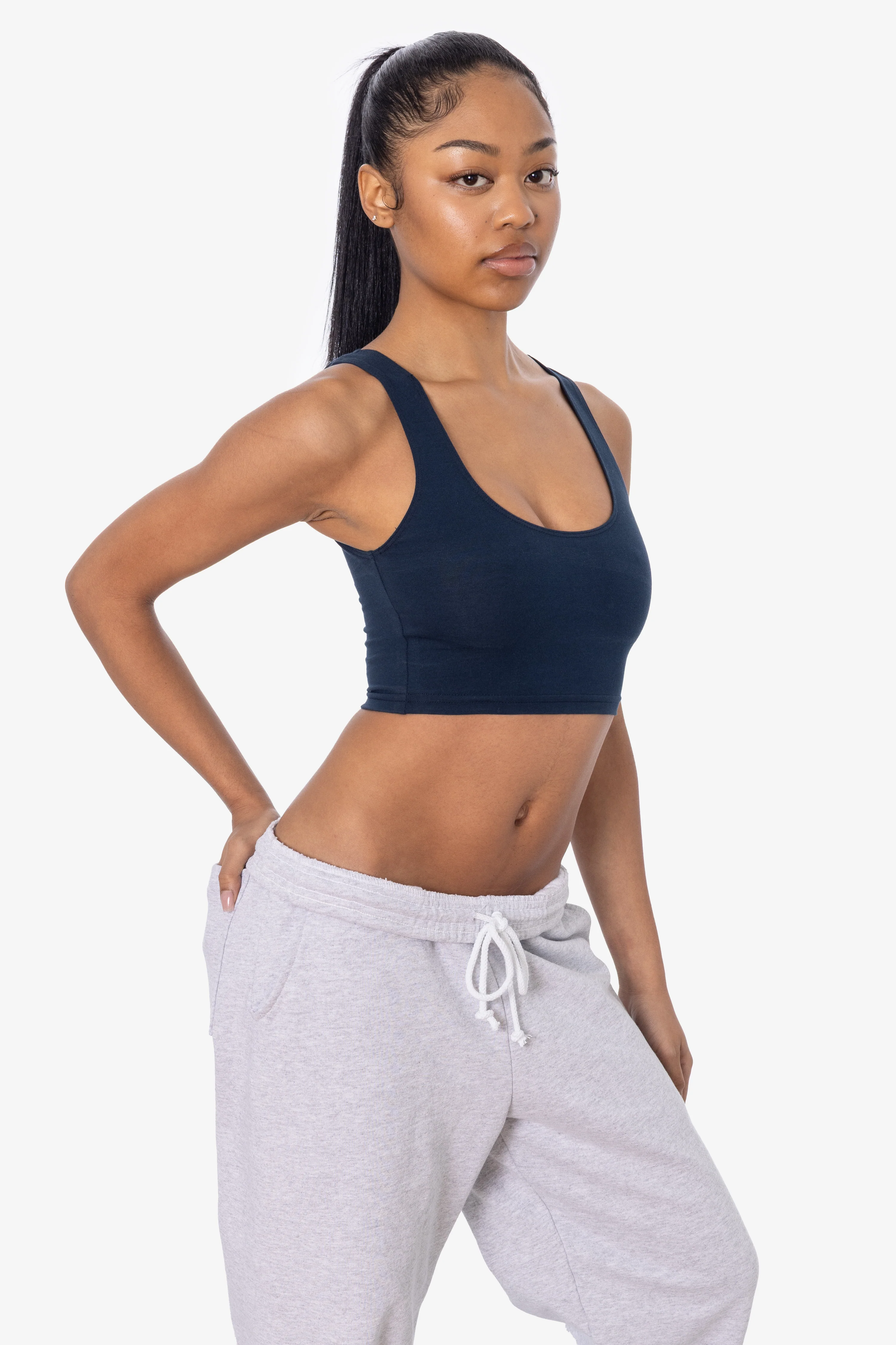 8383 - Cotton Spandex Tank Crop Top - Image 70