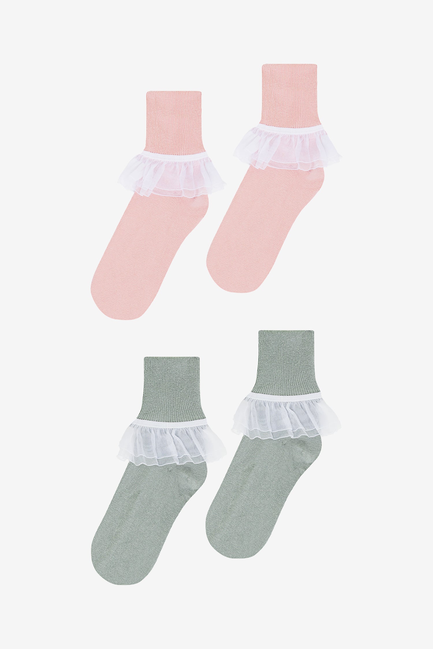 AKLSOCK-L2 - 2-Pack Girly Lace Ankle Sock - Image 2