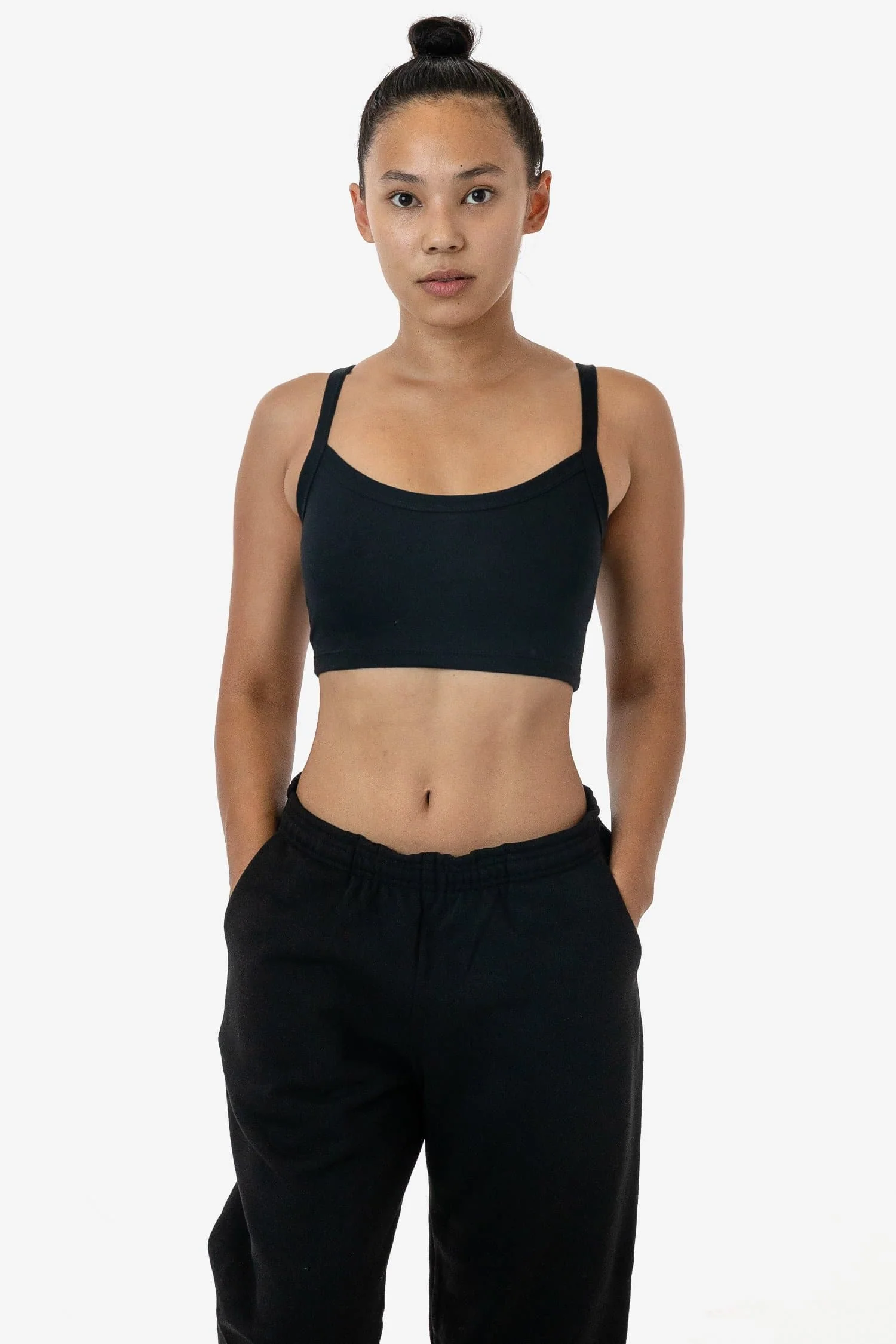 FF016 - Poly Cotton Cropped Spaghetti Tank Top - Image 2