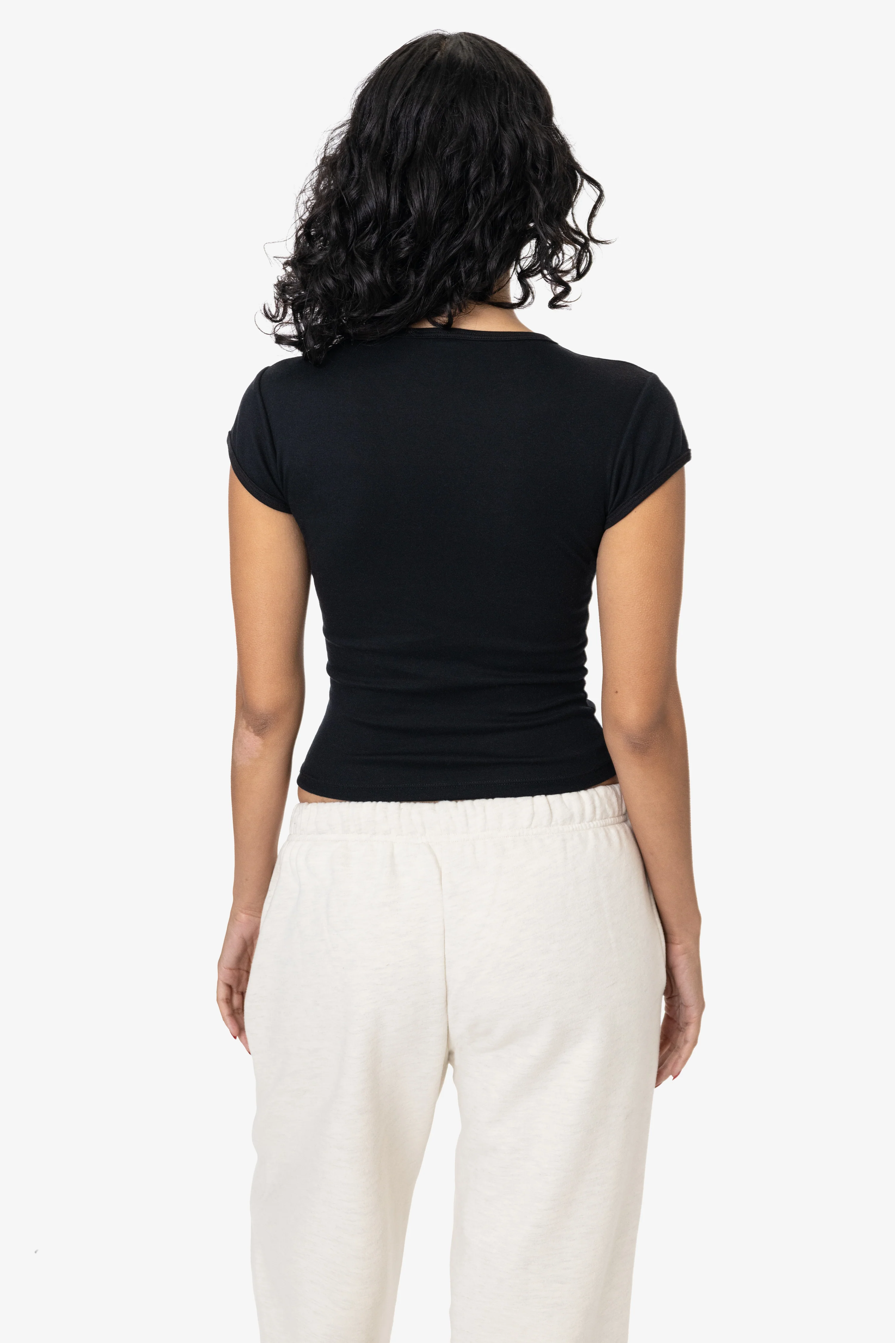 FFR3035L - Poly Cotton Baby Rib Cap Sleeve Tee - Image 3