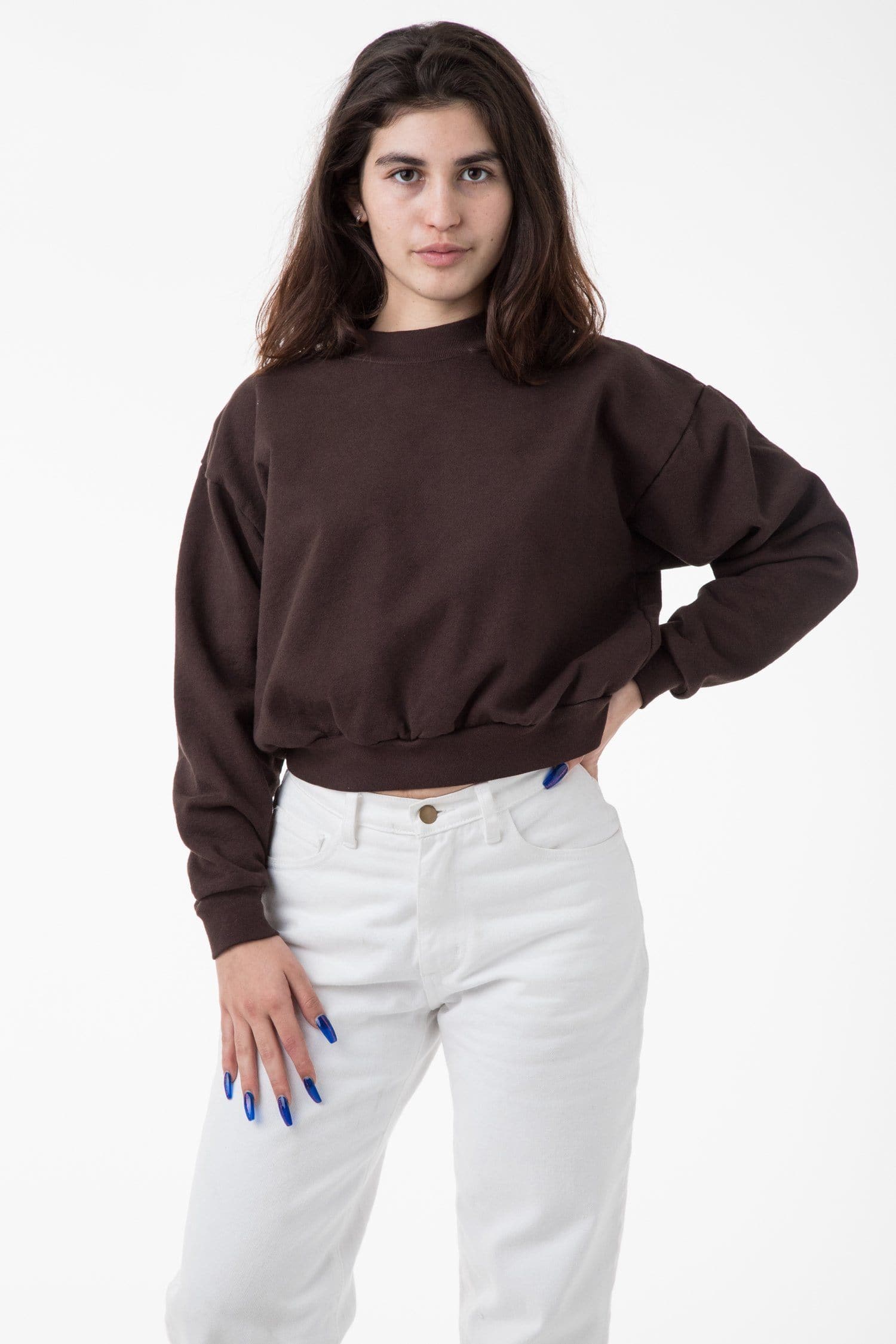 HF06 - Heavy Fleece Cropped Mock Neck Pullover (Garment Dye) - Image 9