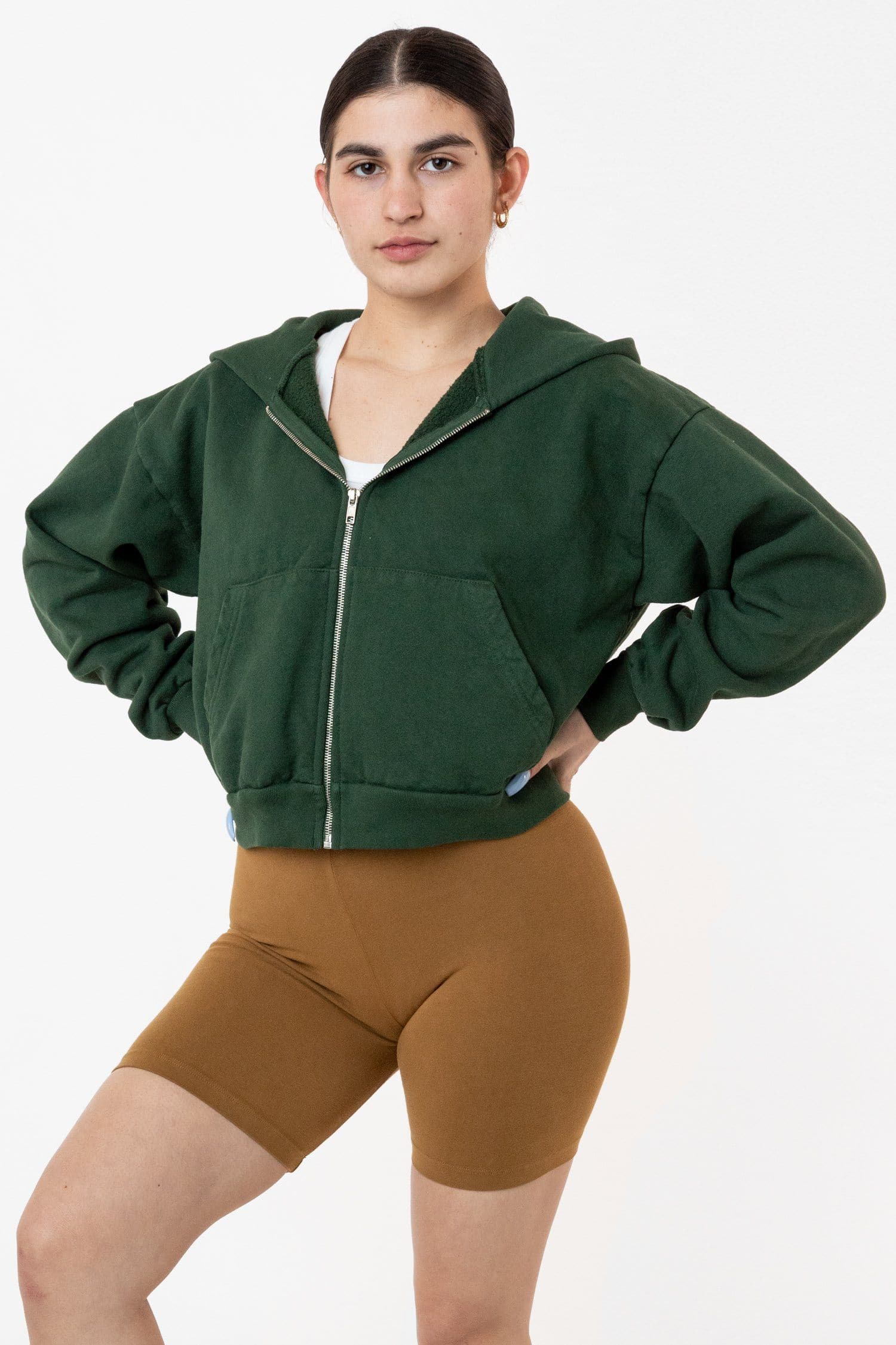 HF16 - Heavy Fleece Cropped Zip-Up Hoodie (Garment Dye) - Image 11