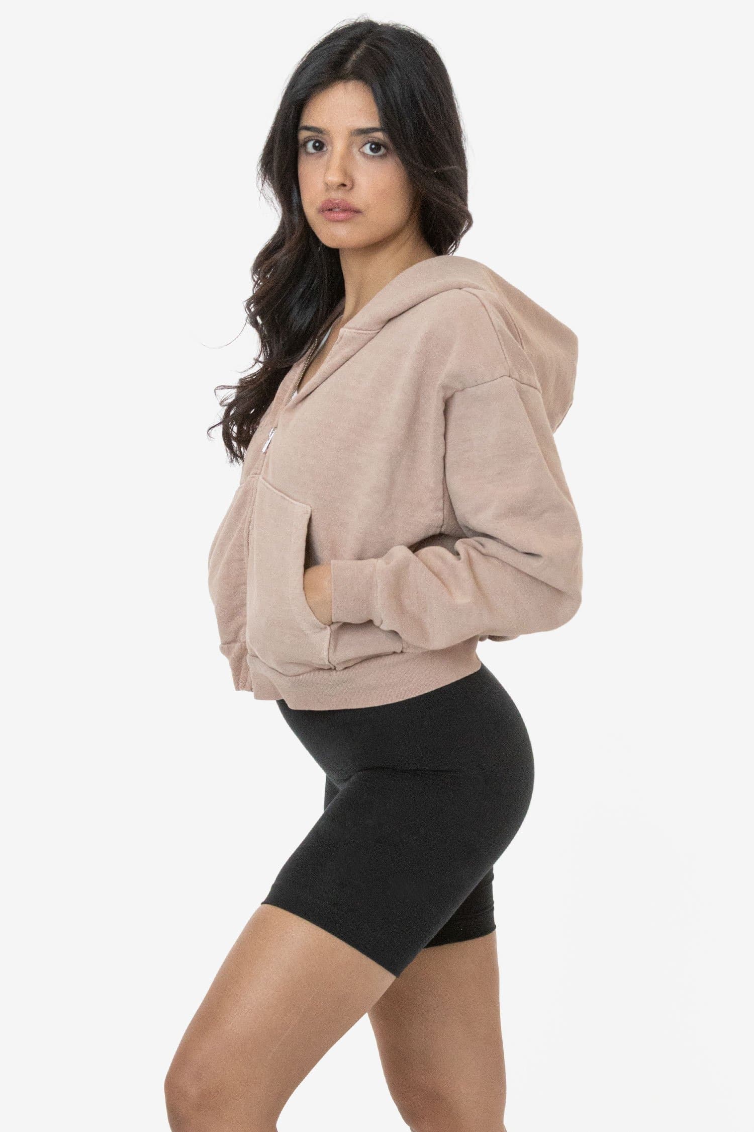 HF16 - Heavy Fleece Cropped Zip-Up Hoodie (Garment Dye) - Image 19