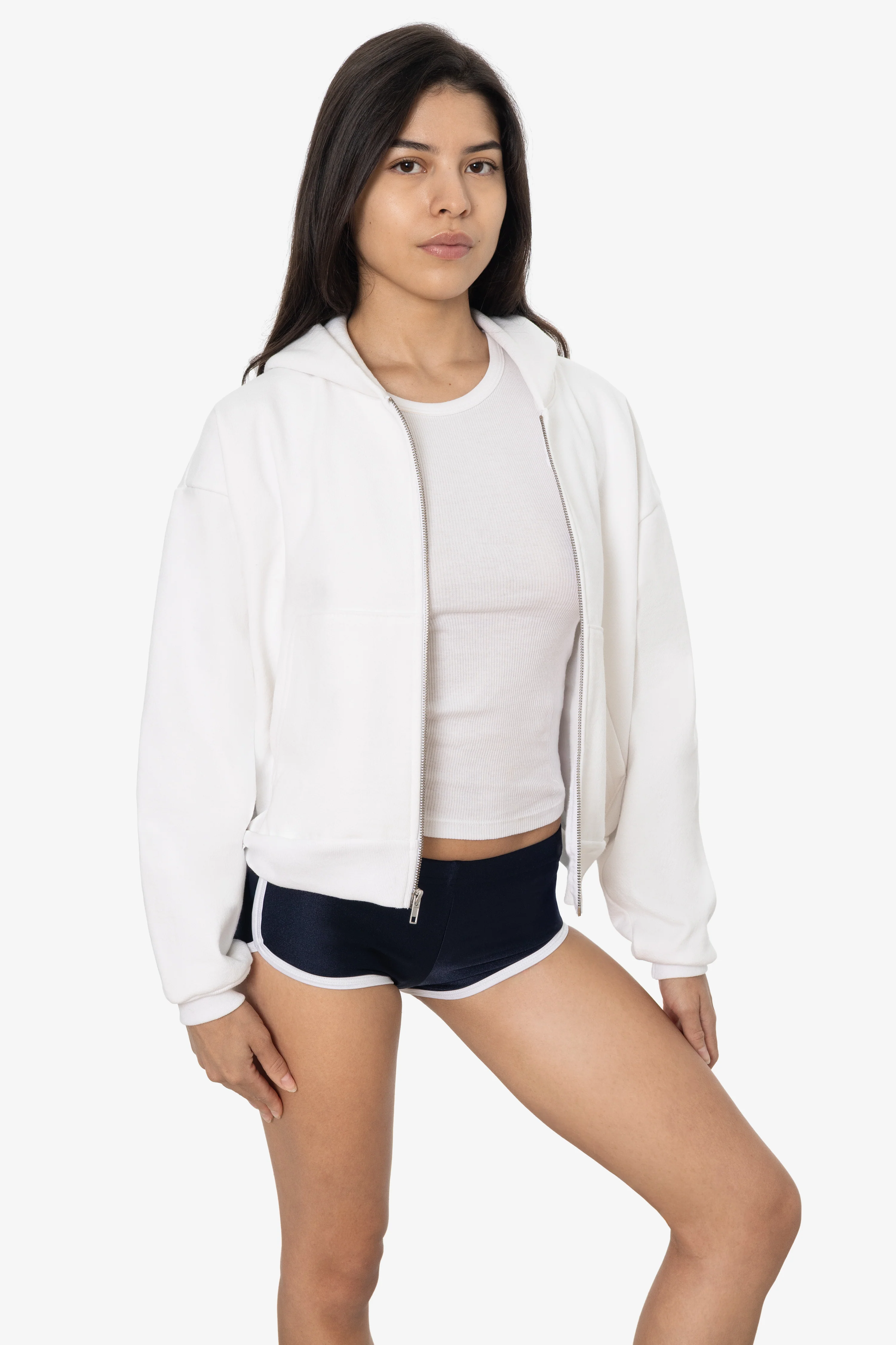 HF16 - Heavy Fleece Cropped Zip-Up Hoodie (Piece Dye) - Image 3