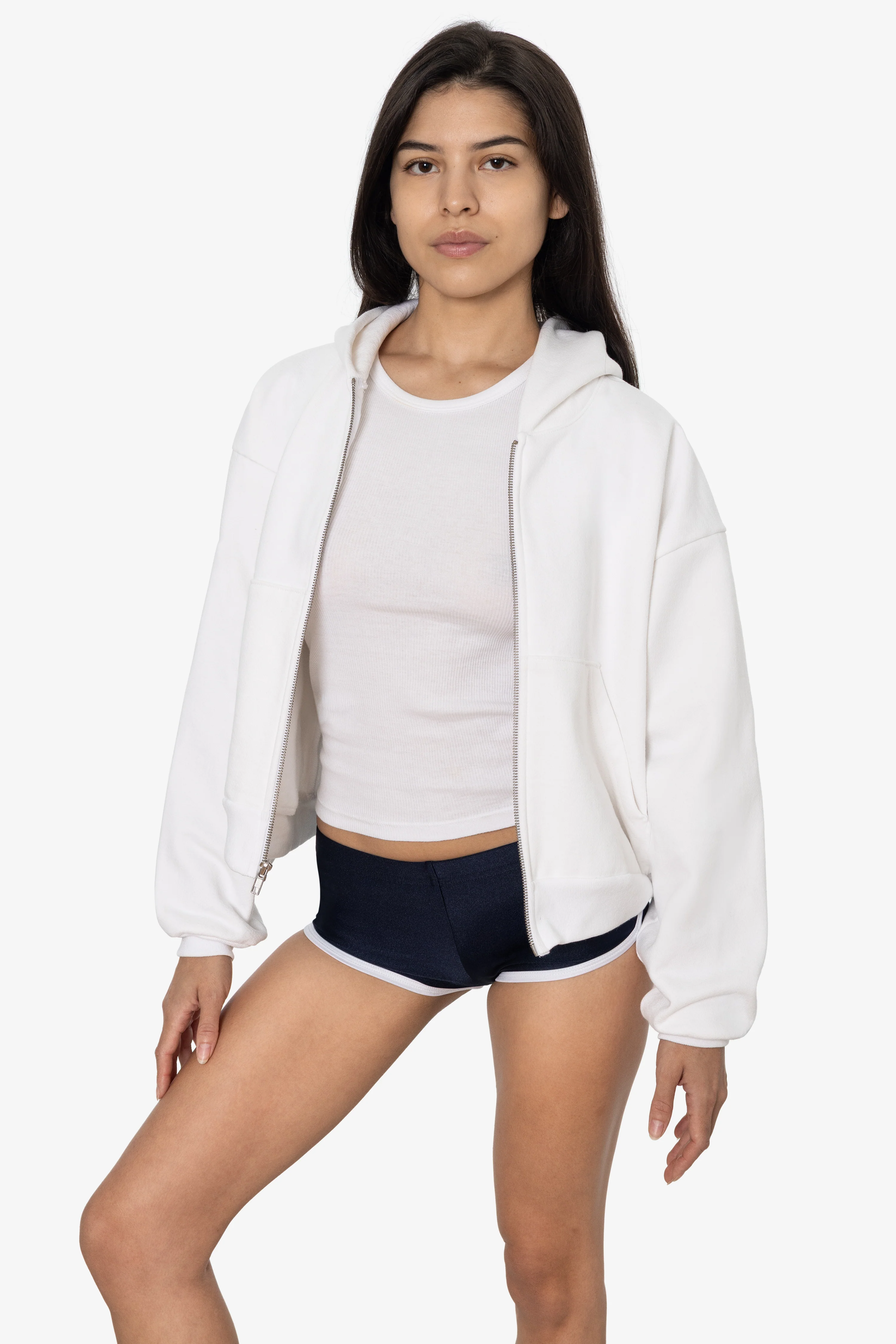 HF16 - Heavy Fleece Cropped Zip-Up Hoodie (Piece Dye) - Image 4