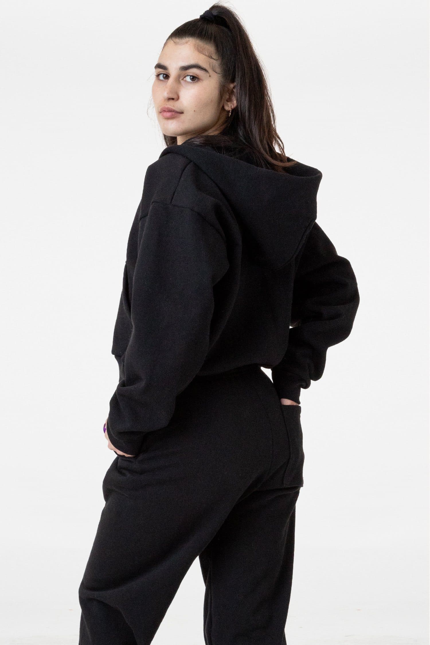 HF16 - Heavy Fleece Cropped Zip-Up Hoodie (Piece Dye) - Image 6