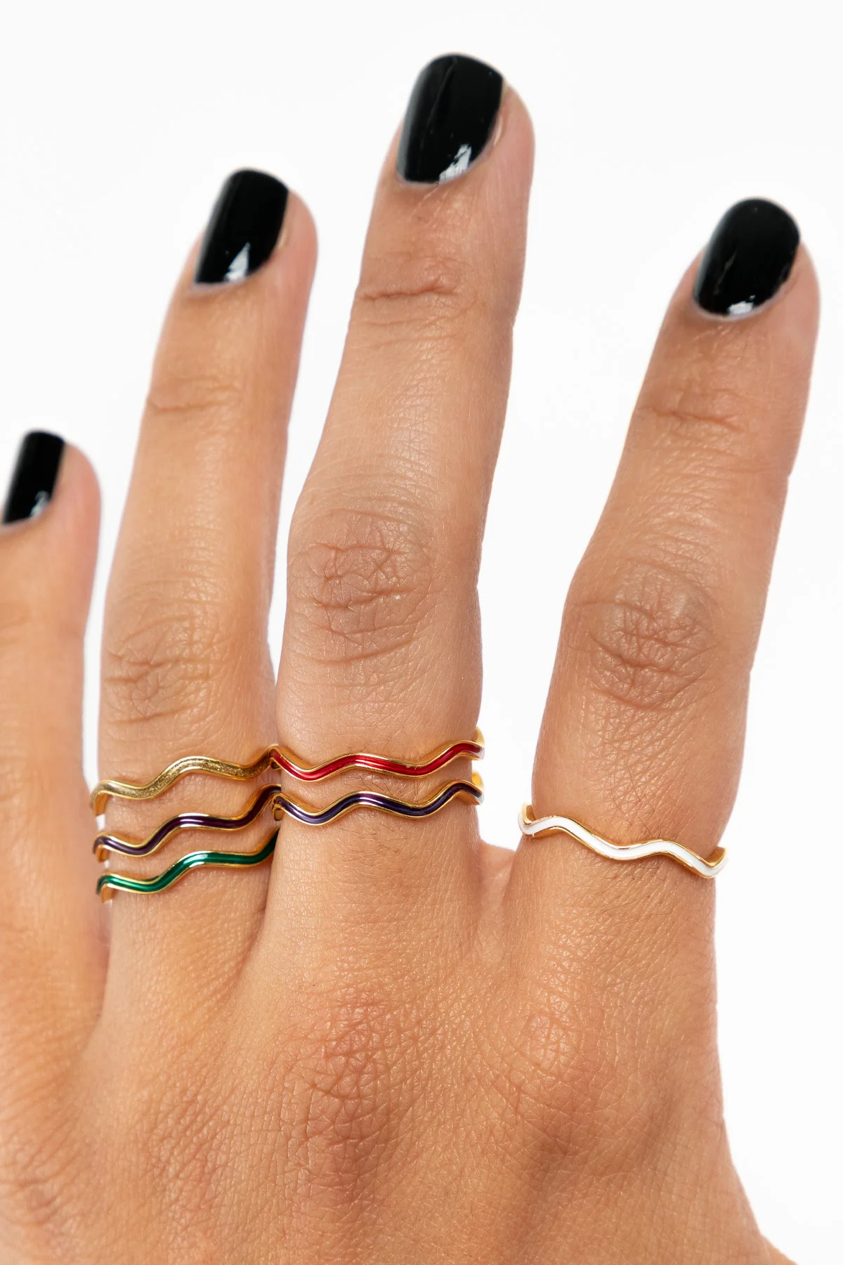 JWLWER - Wavy Enameled Stacking Ring - Image 13