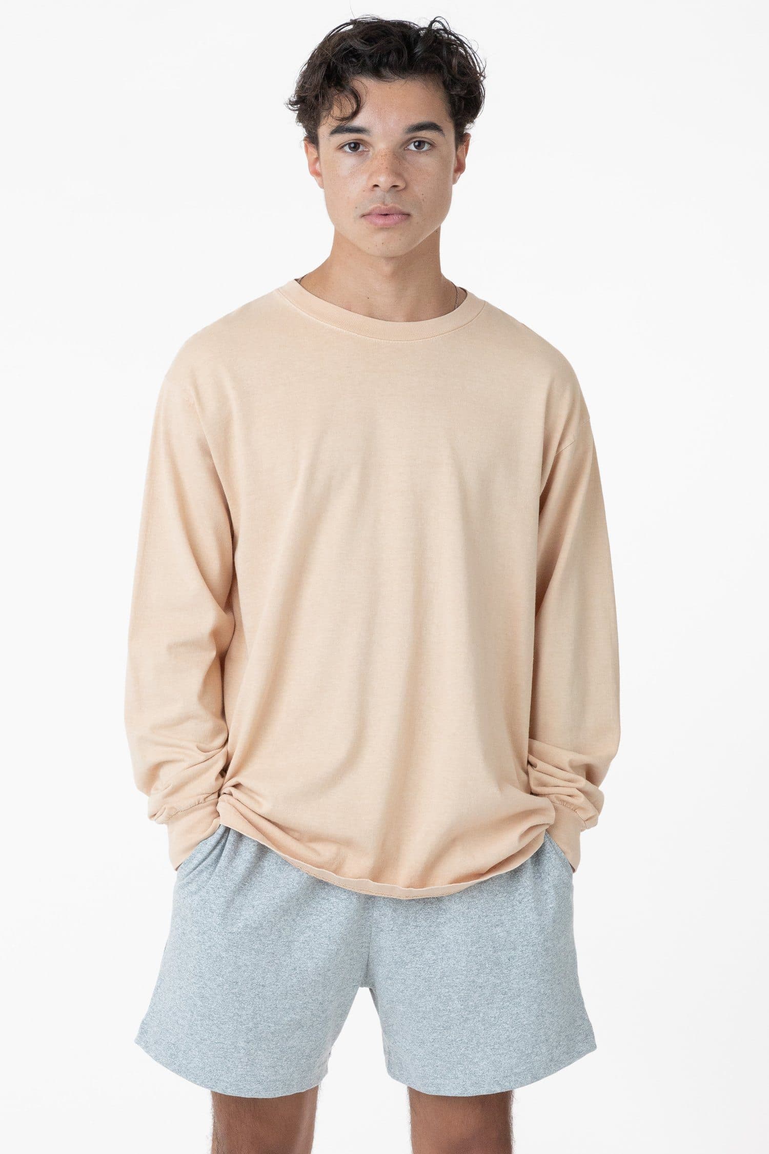 1807GD - 6.5oz Long Sleeve Garment Dye Crew Neck T-Shirt - Image 16