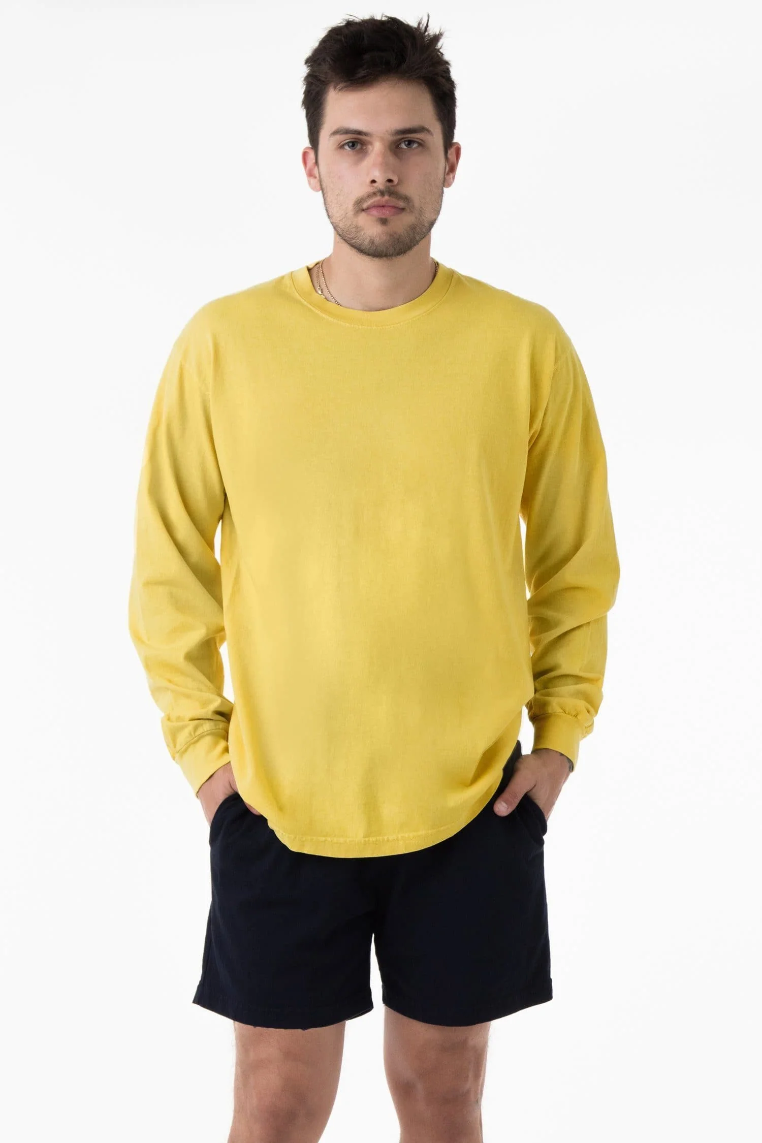 1807GD - 6.5oz Long Sleeve Garment Dye Crew Neck T-Shirt - Image 22