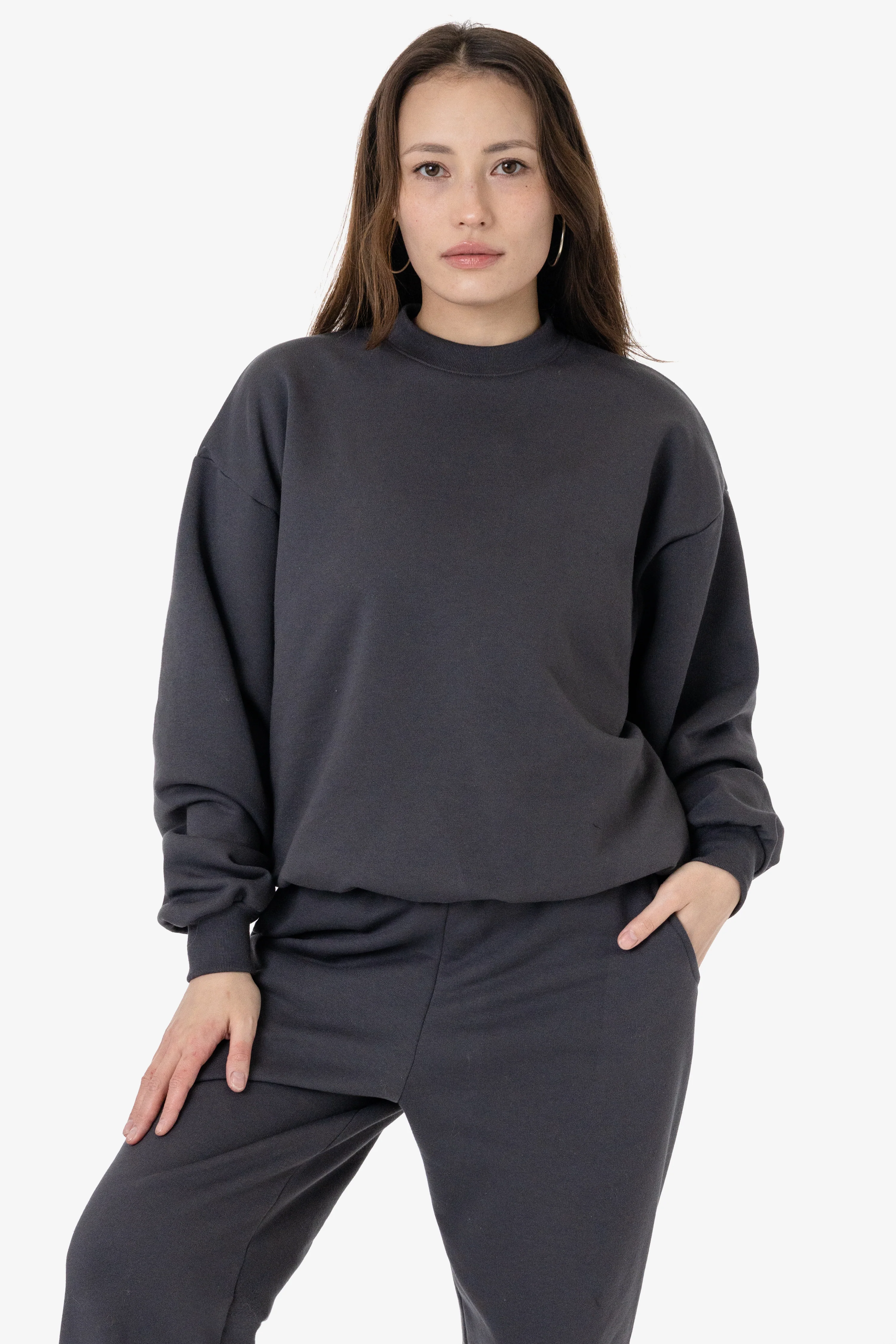 MWF1047 - 10 oz. Mid-weight Poly Cotton Fleece Wide Crewneck - Image 33