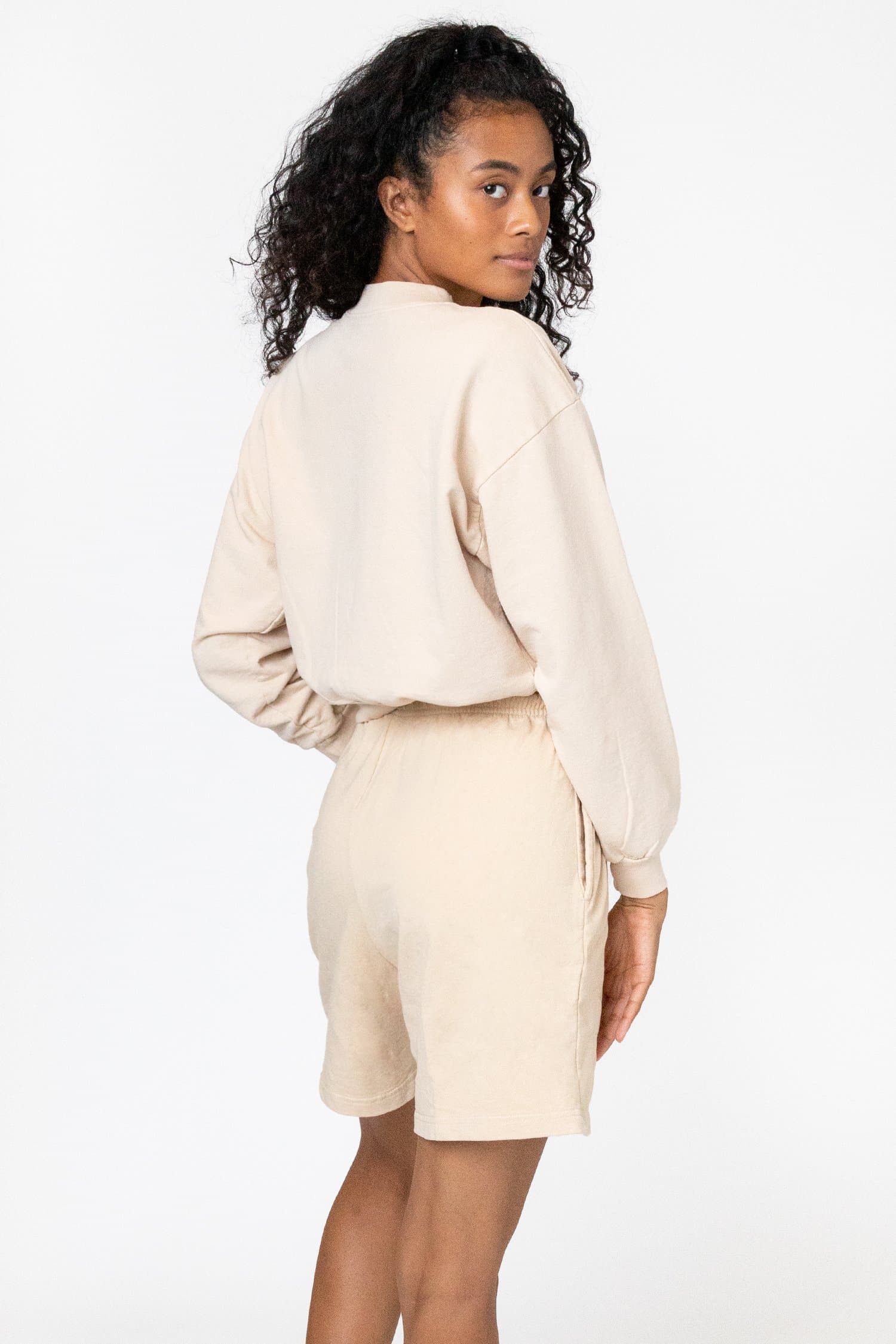 MWT06GD - Garment Dyed Cropped Mock Neck French Terry Pullover - Image 4