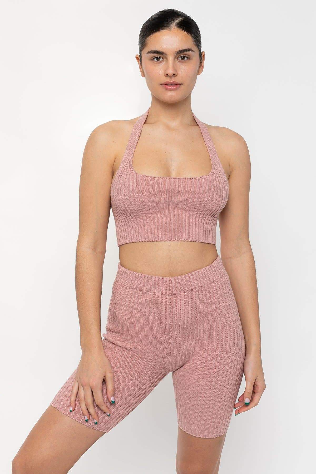 RFK51 - Ultra Heavy Knit Ribbed Halter Top - Image 2