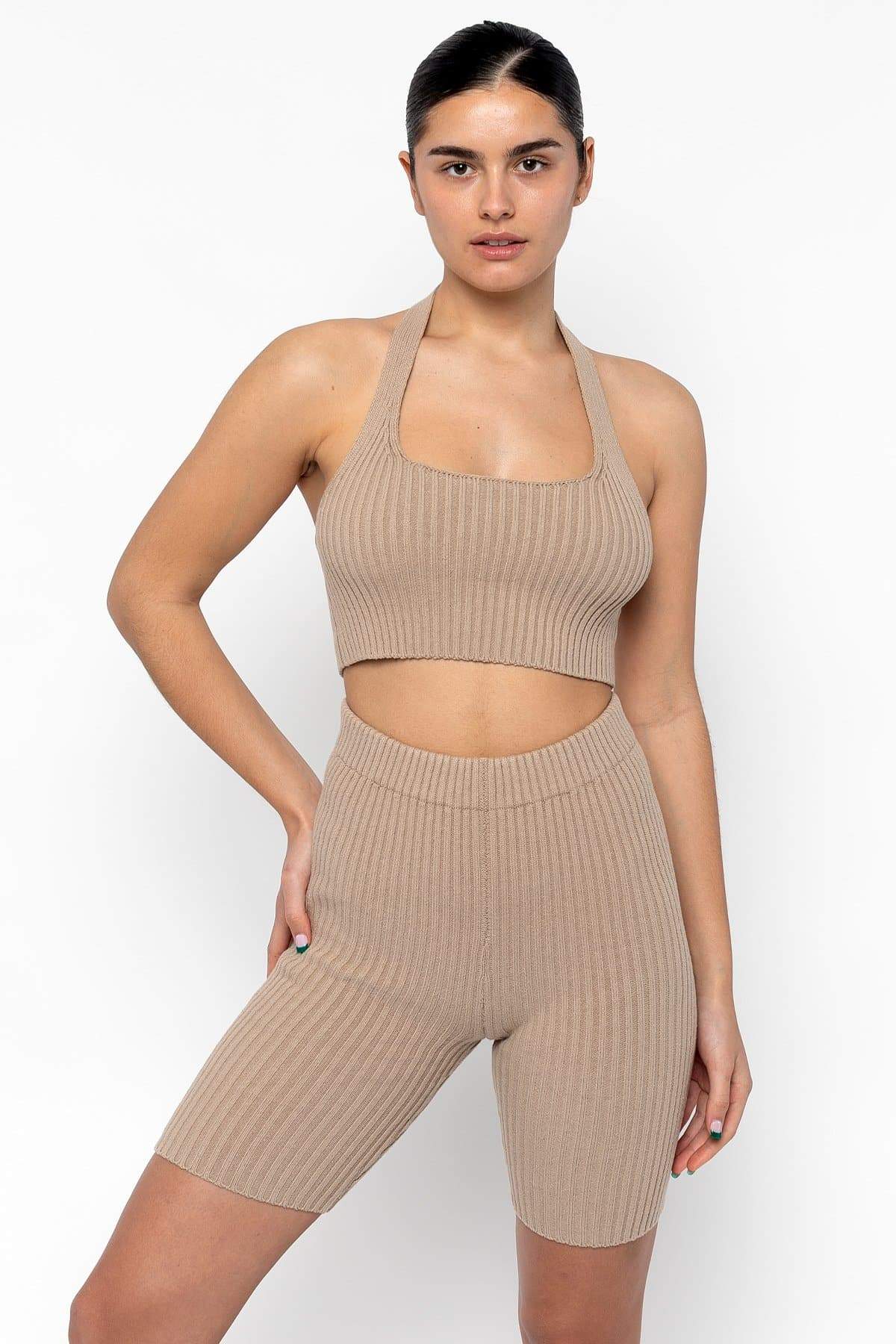 RFK51 - Ultra Heavy Knit Ribbed Halter Top - Image 4