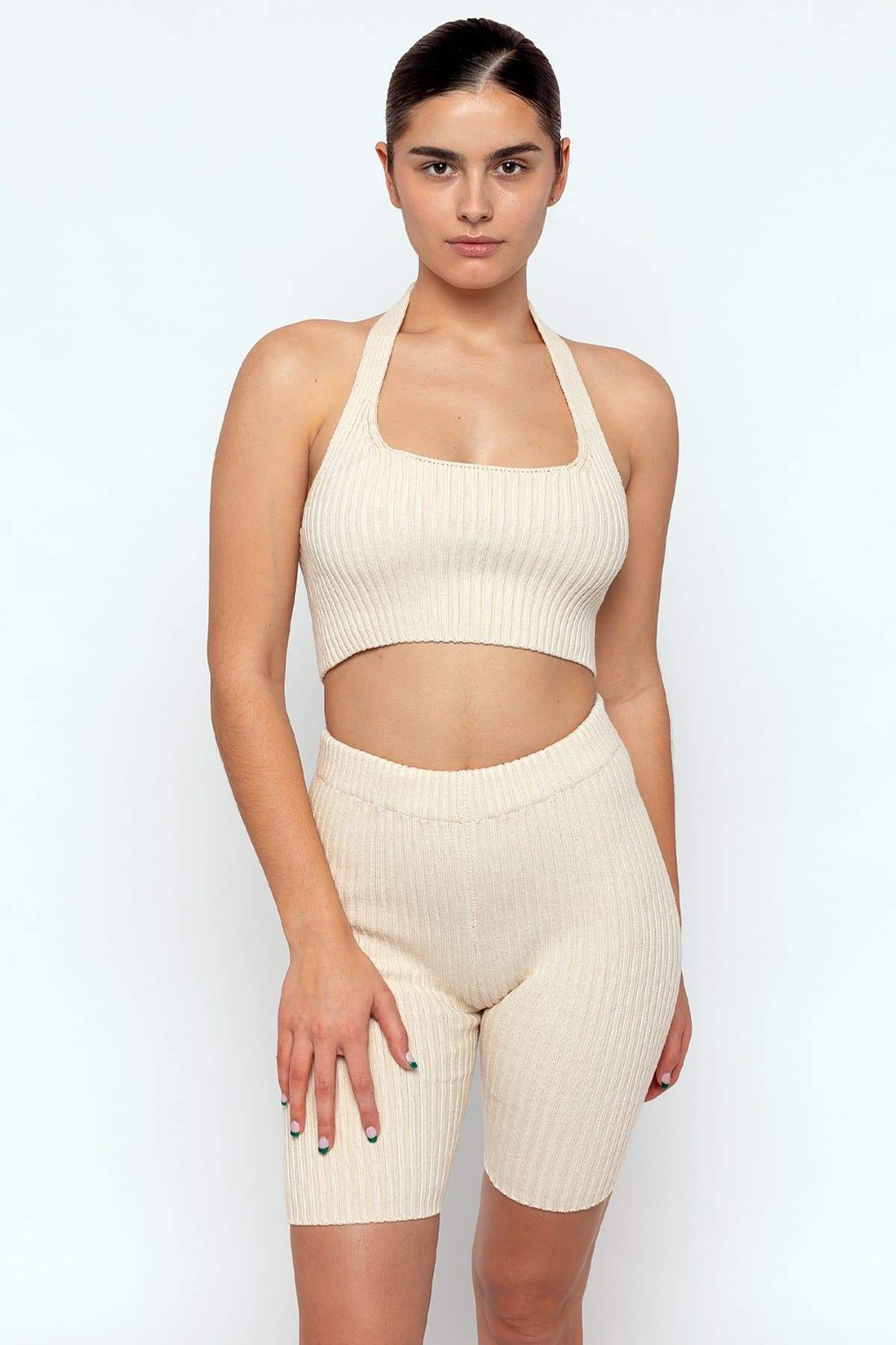 RFK51 - Ultra Heavy Knit Ribbed Halter Top - Image 8