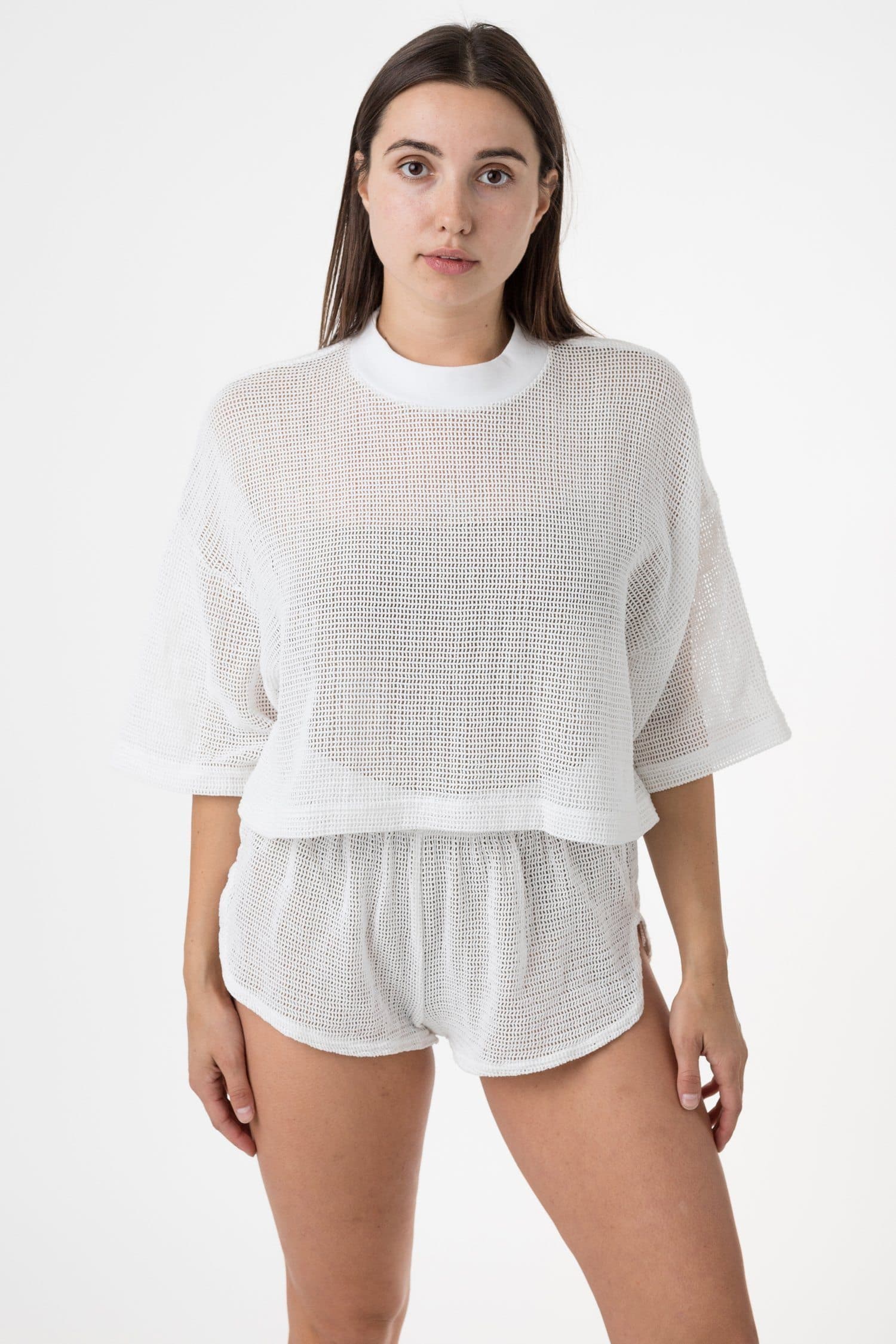 RIN331GD - Cotton Fishnet Garment Dye Crop Top - Image 2