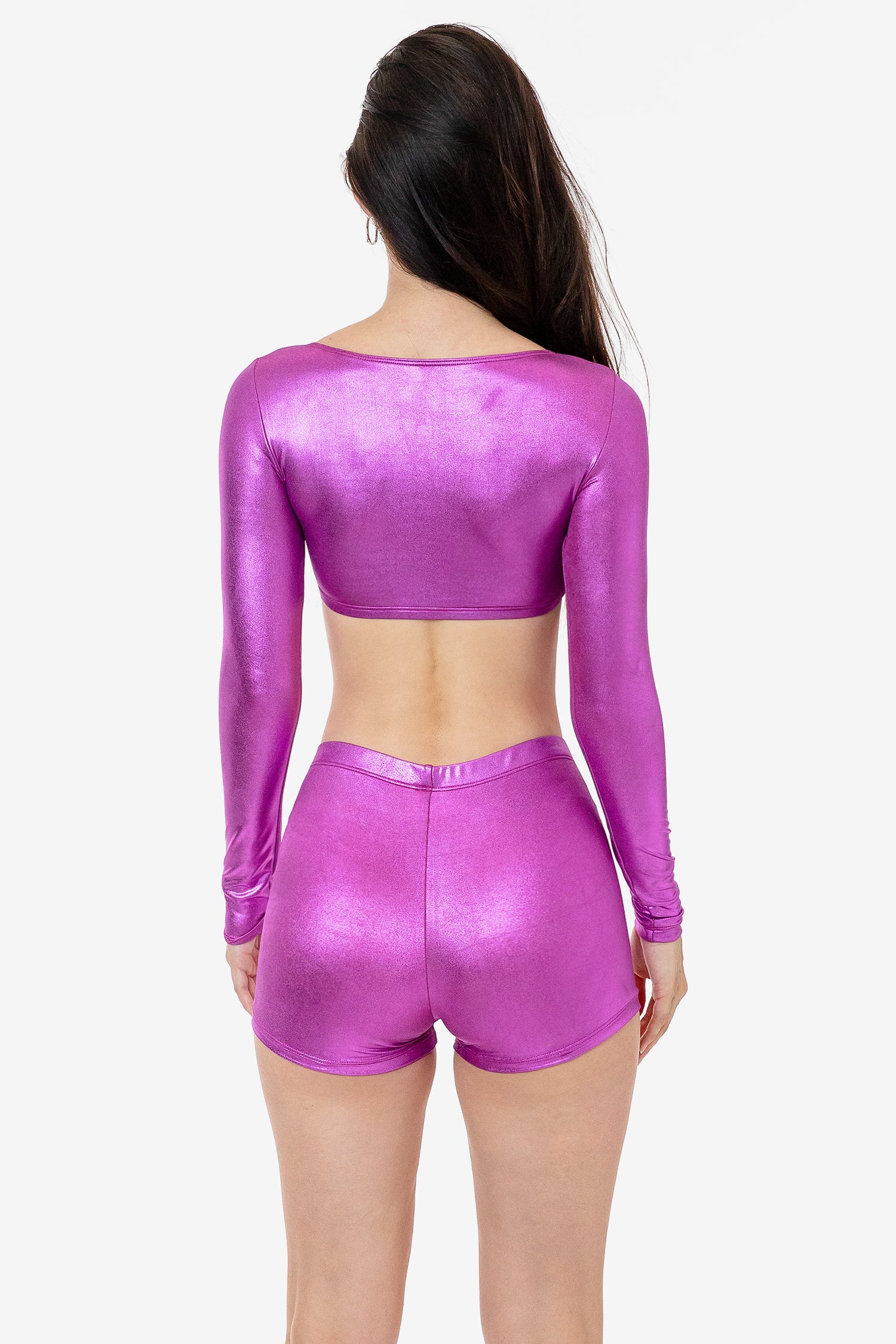 RLA330 - Lamé Mid-Rise Short Short - Image 11