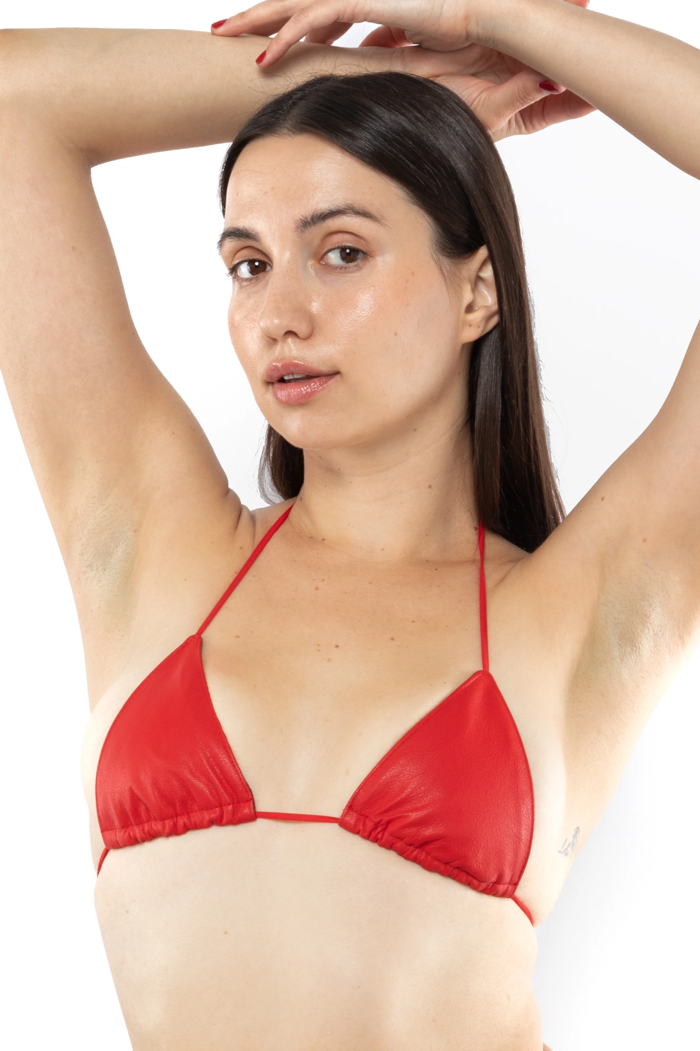 RLH3436 - Leather Nylon String Bikini Top - Image 28