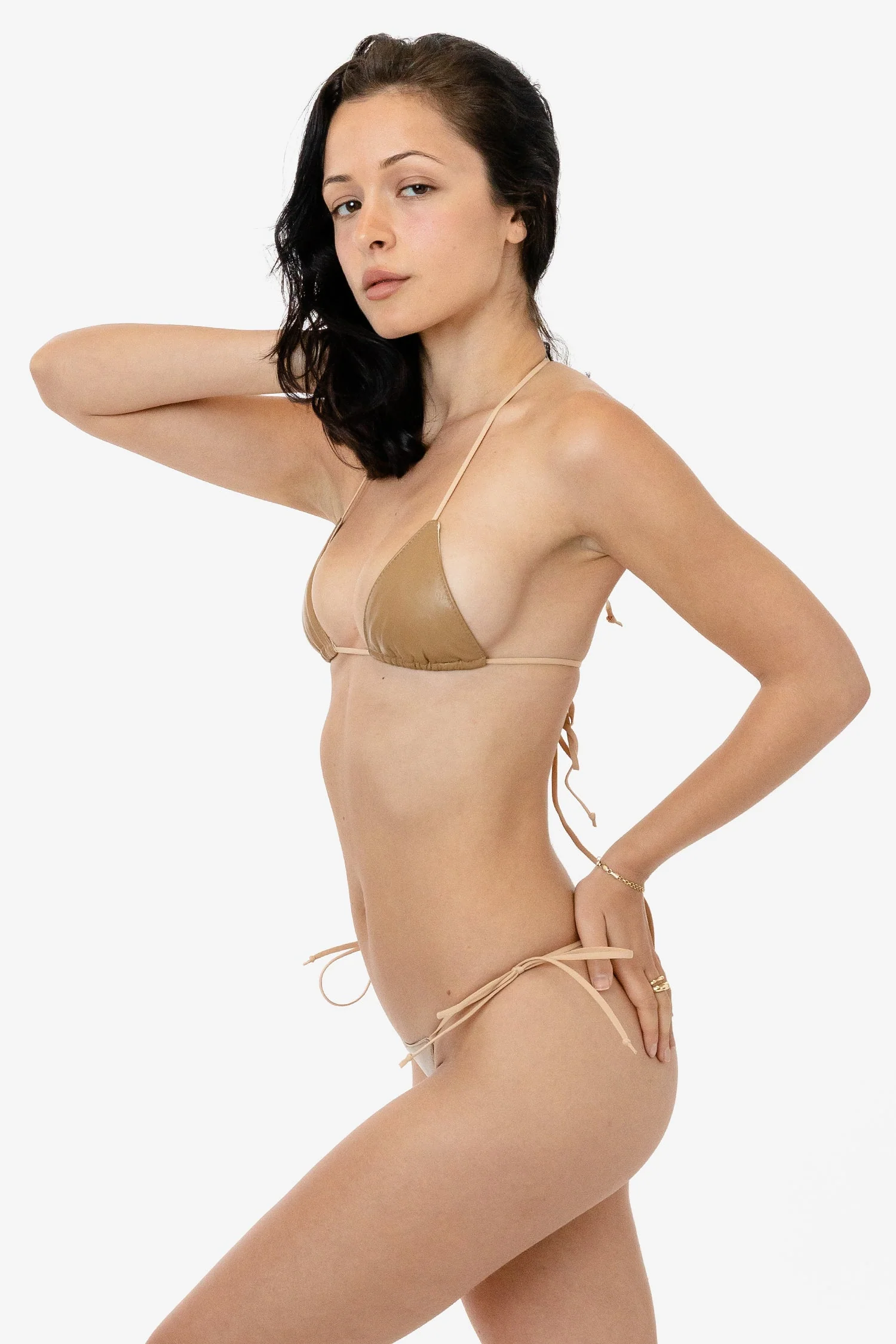 RLH3437 - Leather Thong Nylon String Bikini Bottom - Image 33
