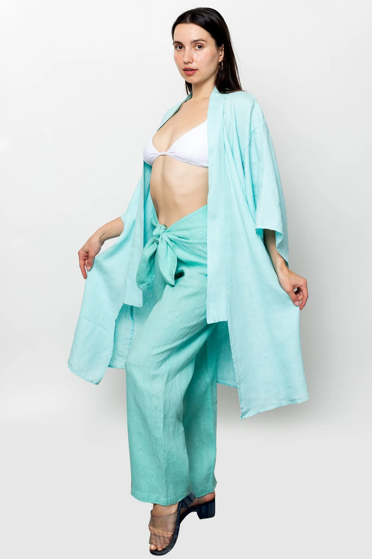 RLIN01GD - Linen Kimono Robe - Image 12