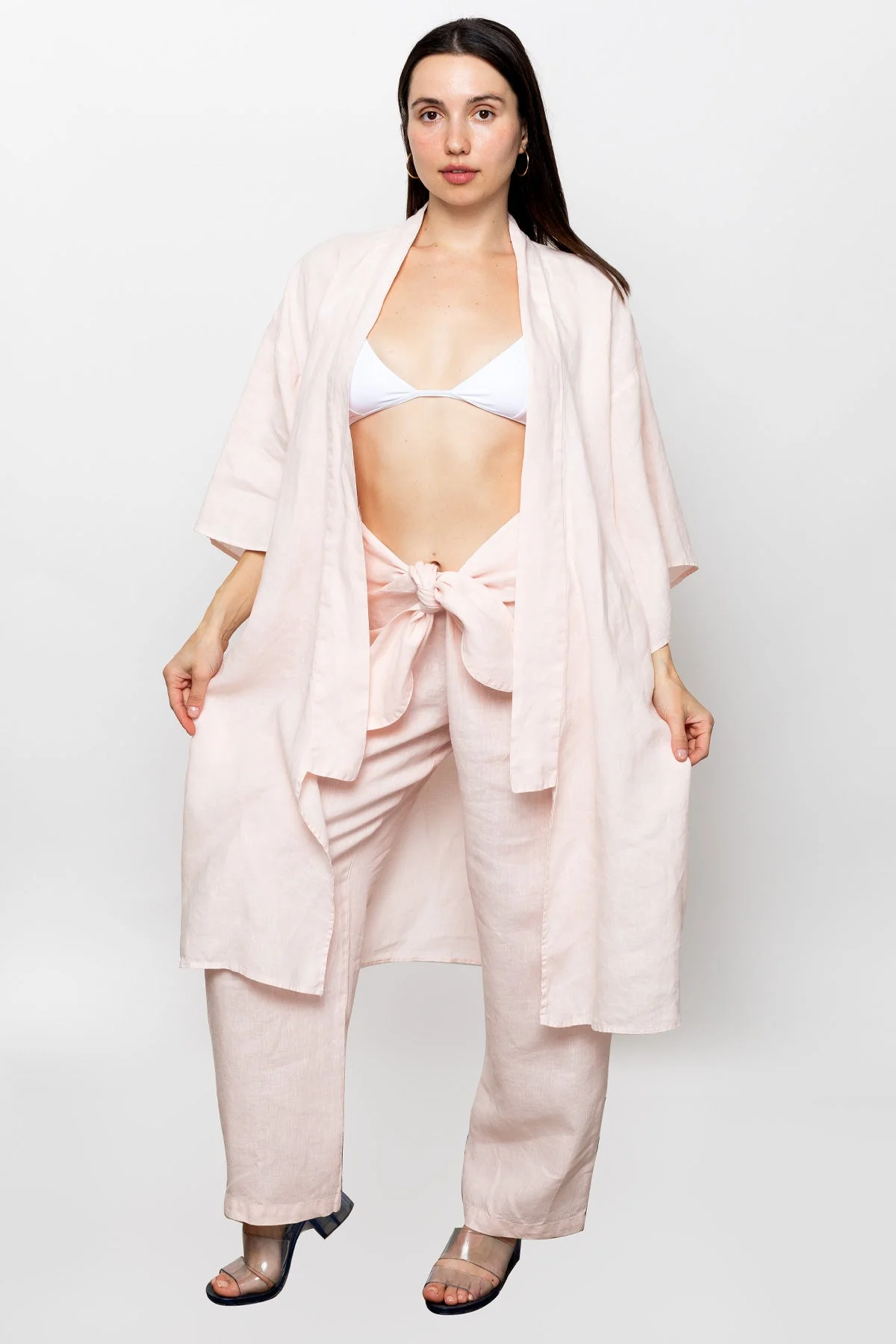 RLIN01GD - Linen Kimono Robe - Image 3