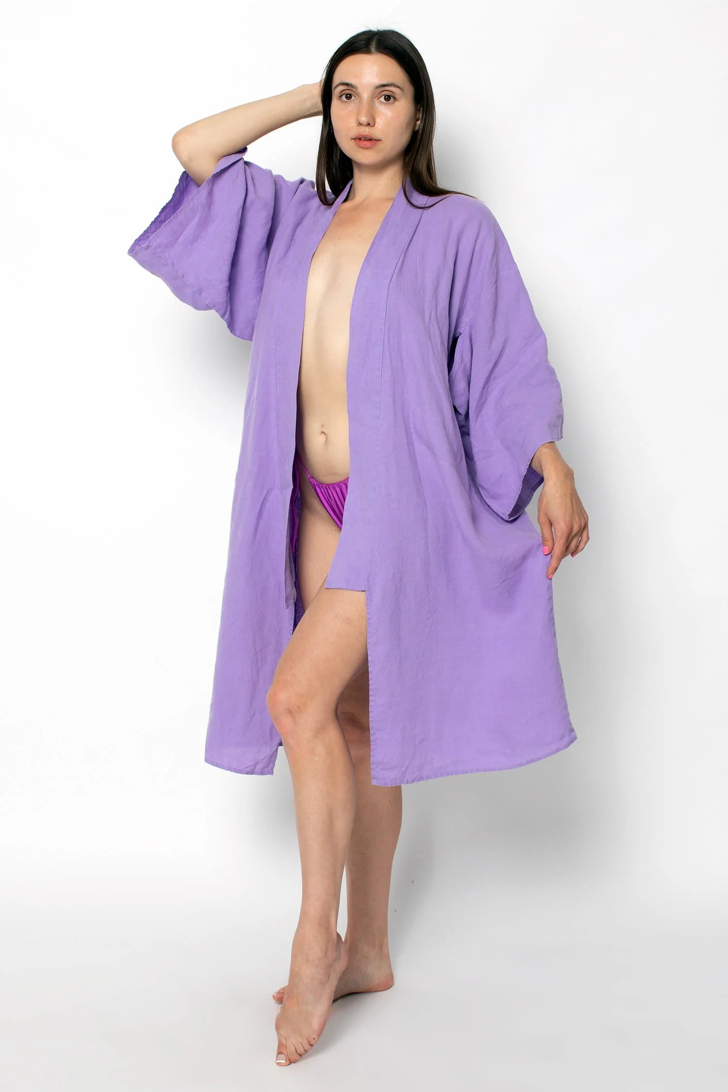 RLIN01GD - Linen Kimono Robe - Image 6