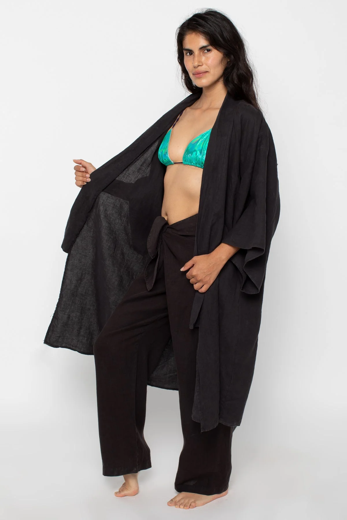 RLIN325 - Linen Tie Front Pants - Image 6