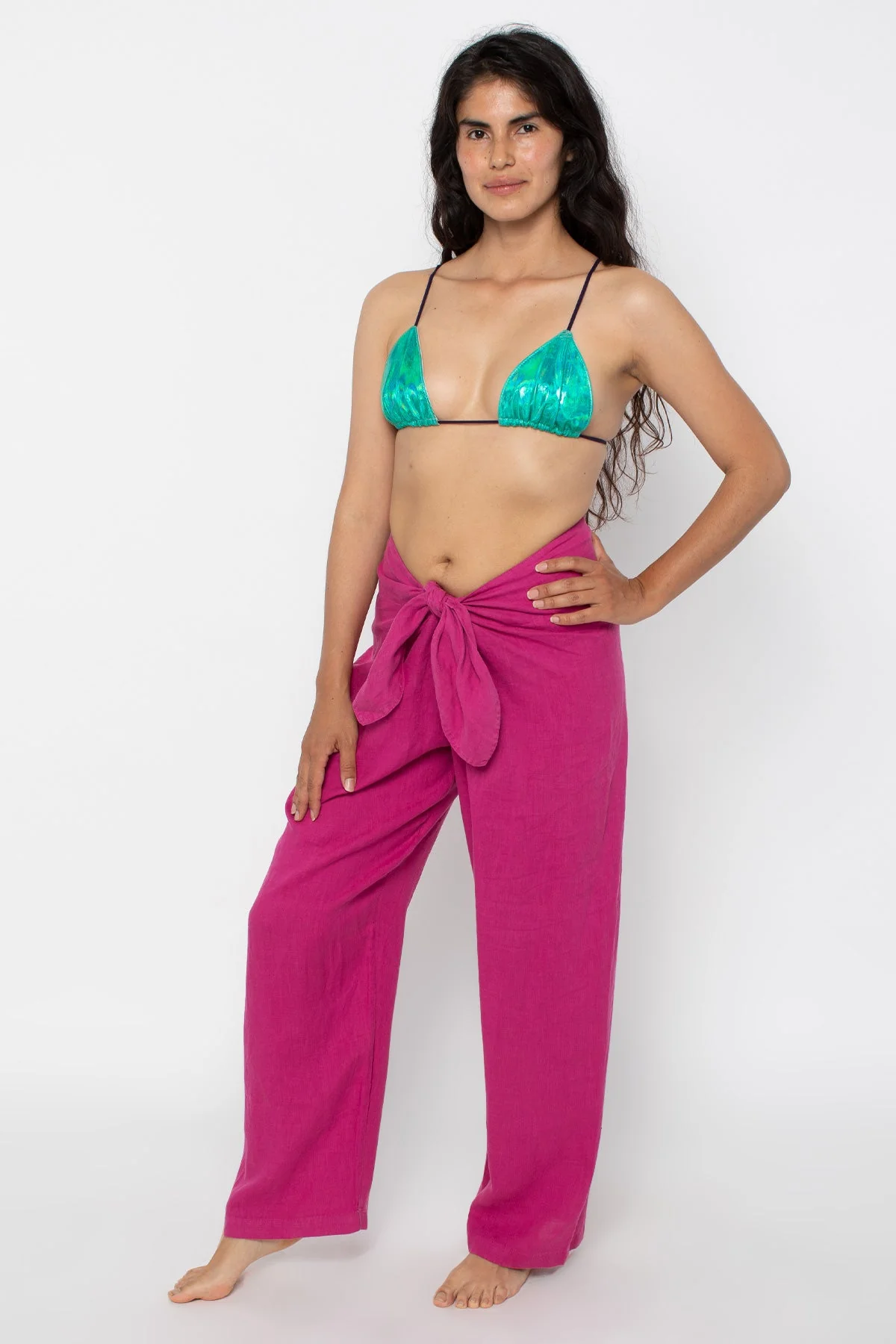 RLIN325 - Linen Tie Front Pants - Image 9
