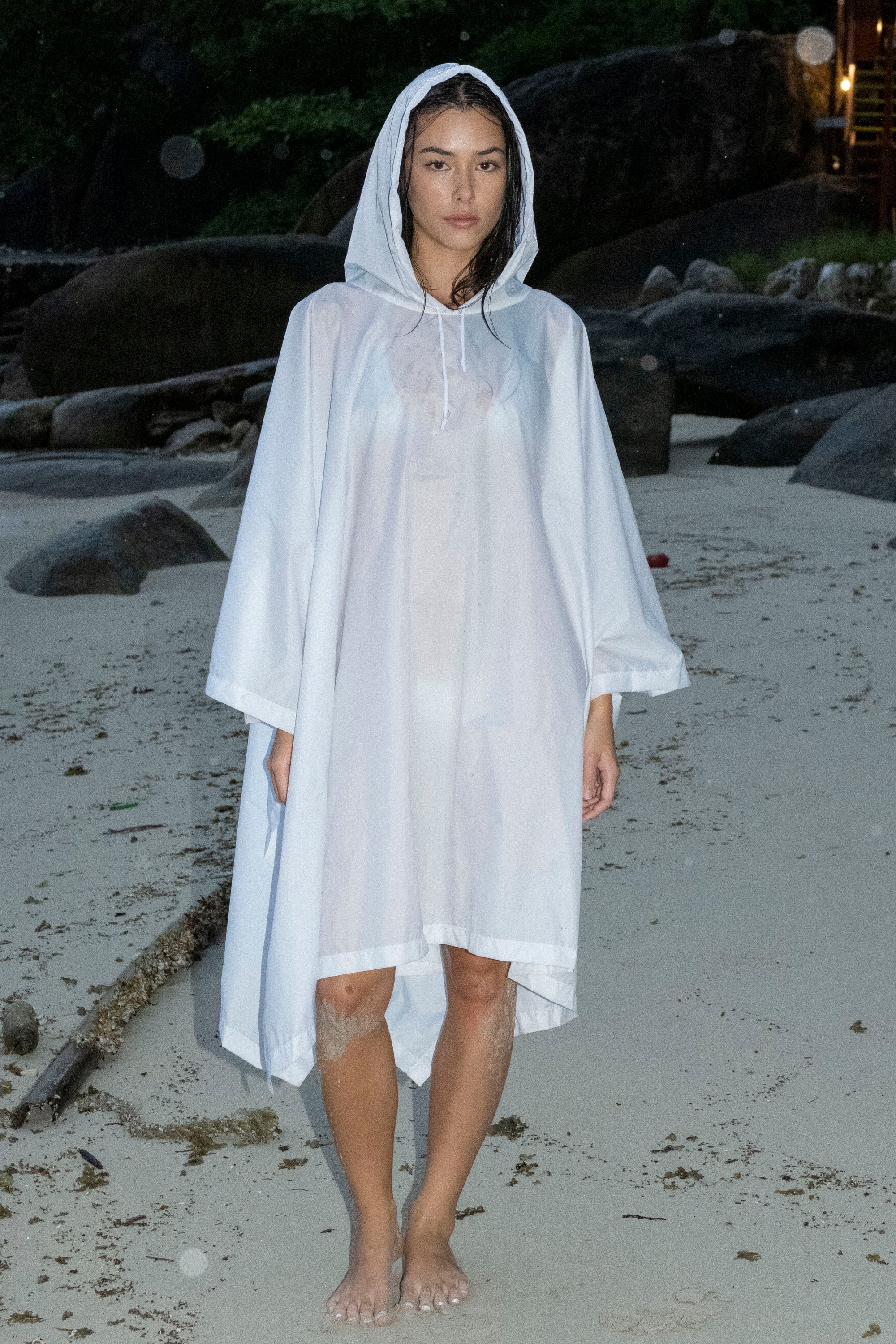 RNF419 - Hooded Nylon Rain Poncho - Image 2