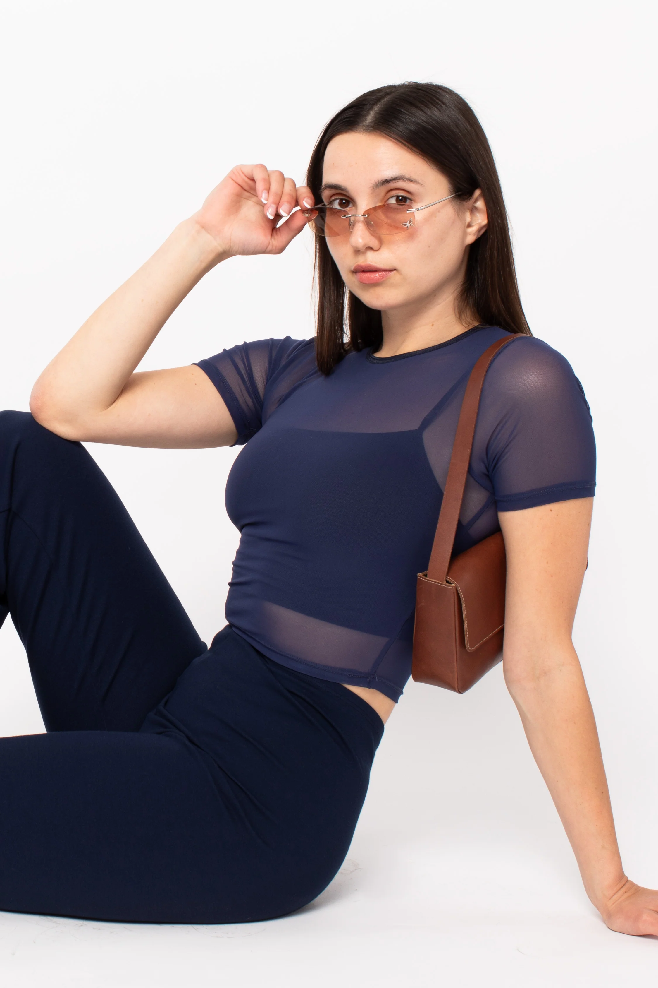RNS078 - Micromesh Short Sleeve Crop Top Tee Shirt - Image 25