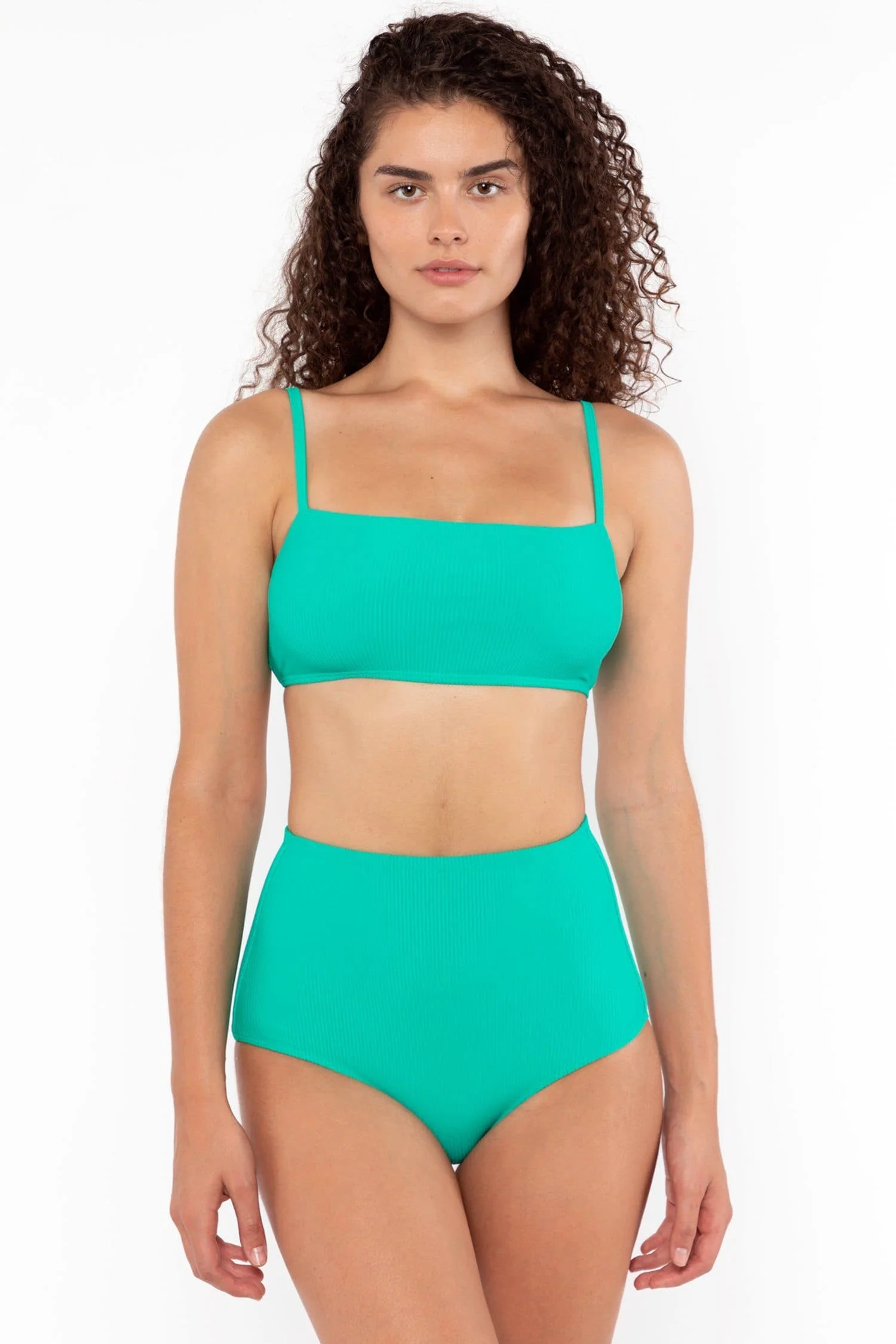 RRS075 - The Ribbed Minimalist Crop Swim Top - Image 3
