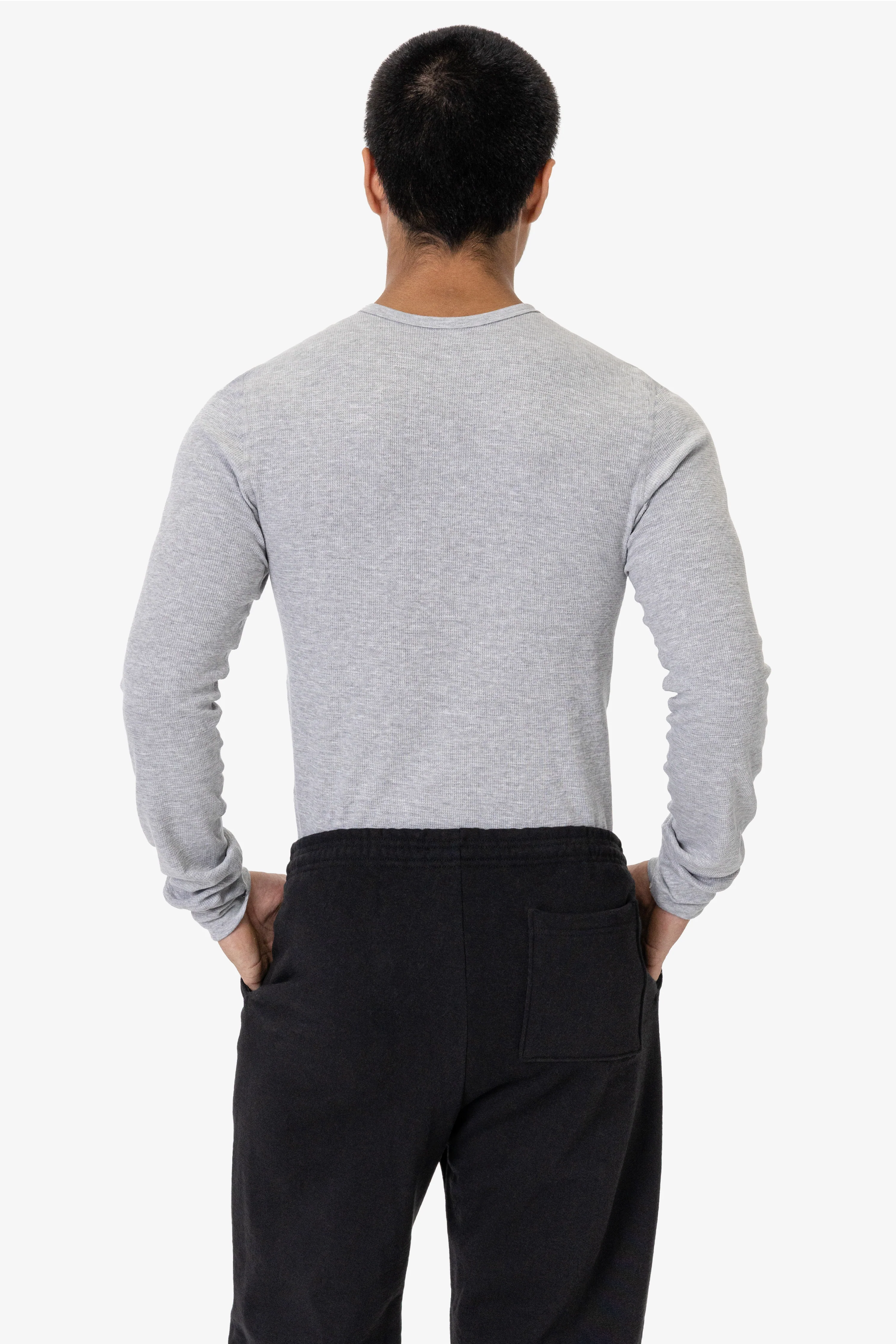 T407 - Poly-Cotton Thermal Long Sleeve Crewneck - Image 4