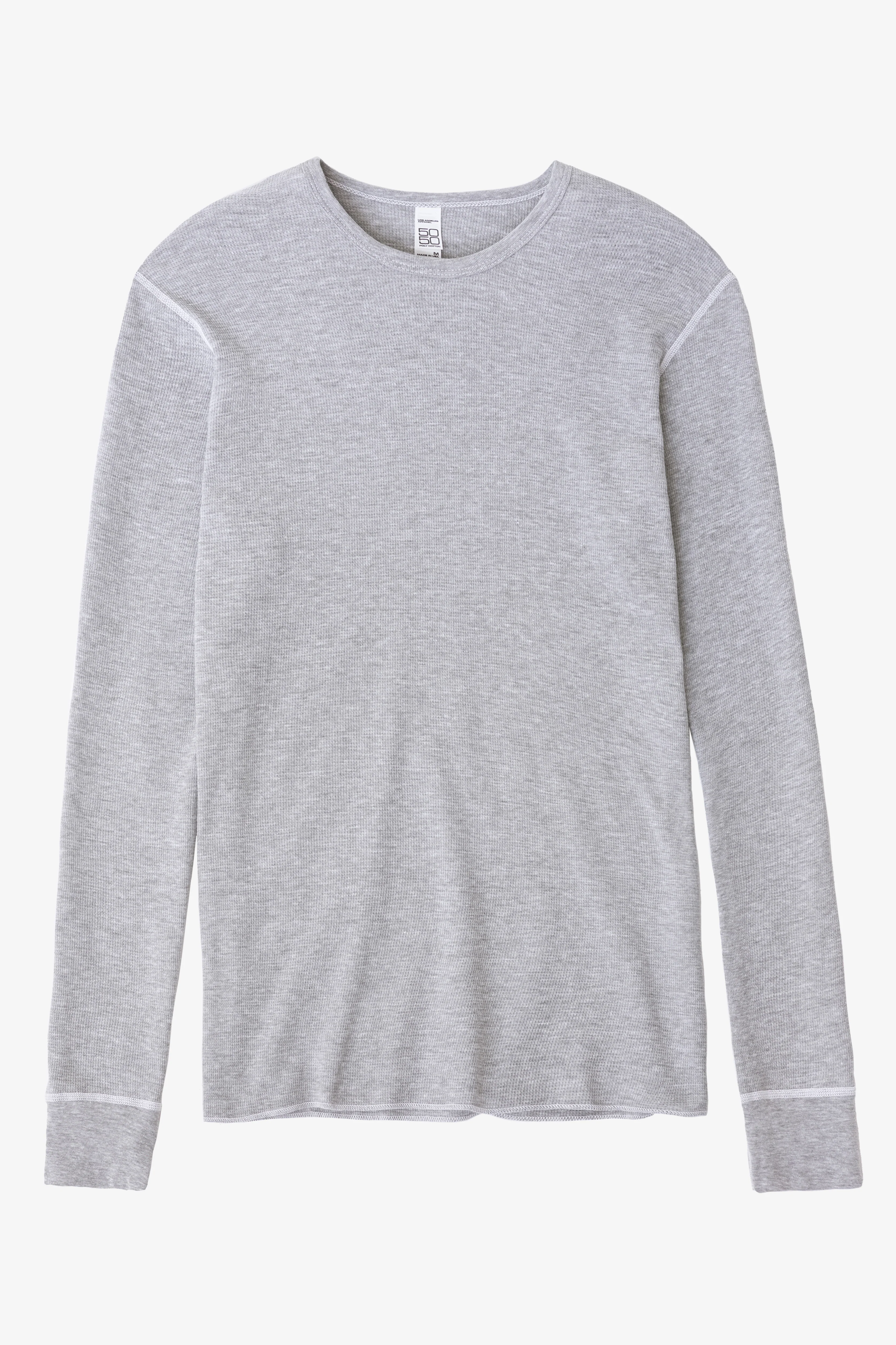 T407 - Poly-Cotton Thermal Long Sleeve Crewneck - Image 5