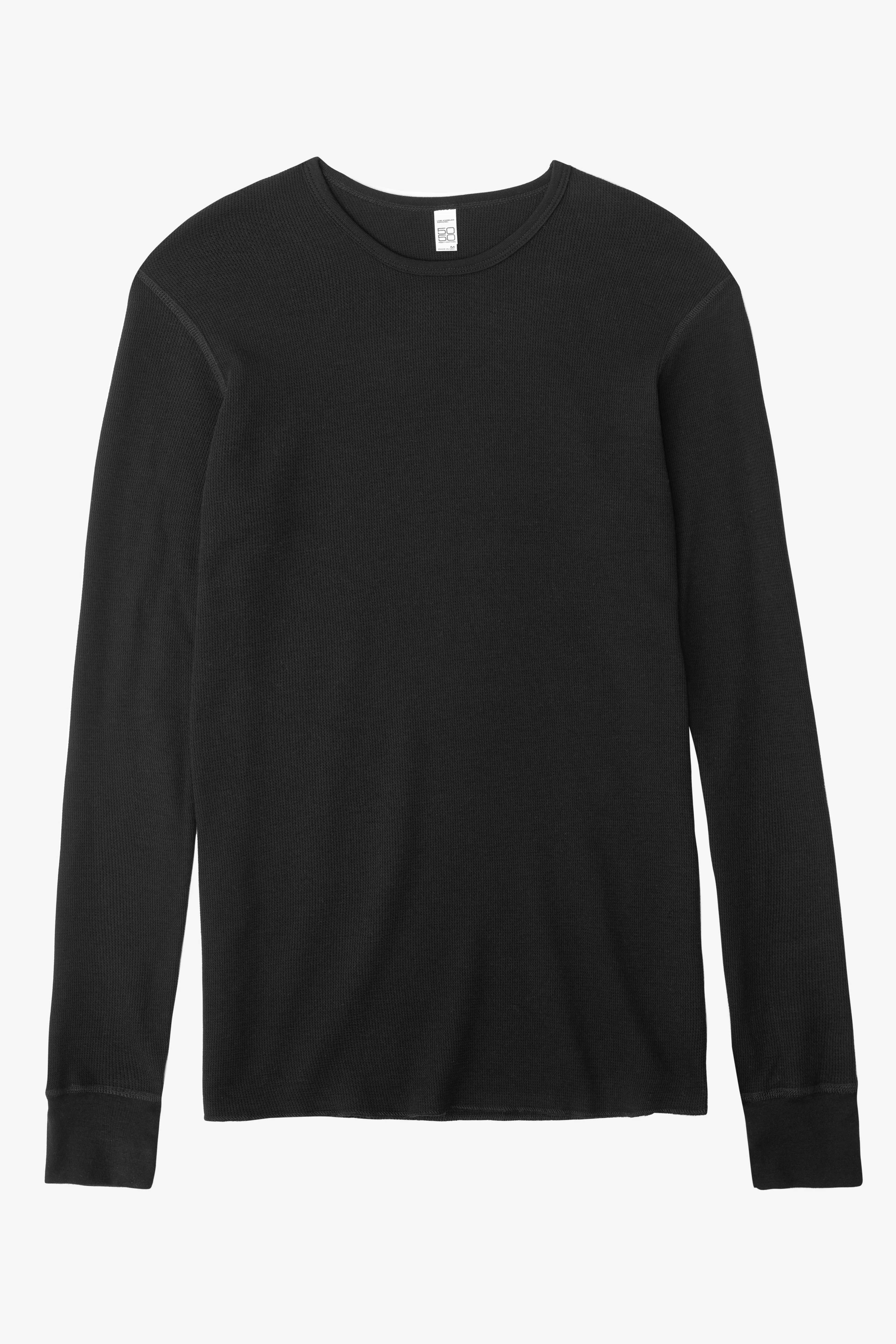 T407 - Poly-Cotton Thermal Long Sleeve Crewneck - Image 9
