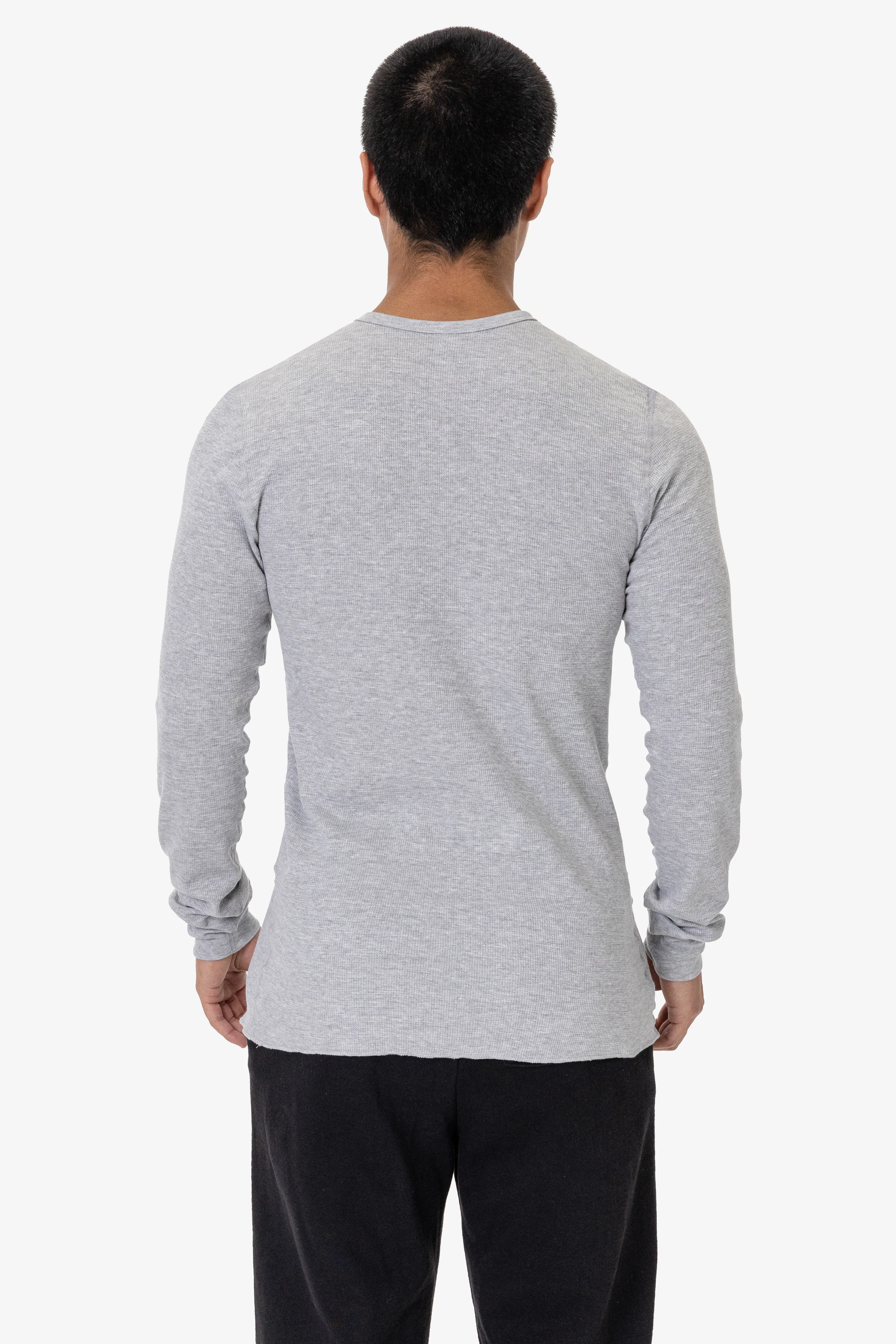 T457 - Poly-Cotton Thermal Long Sleeve Henley - Image 3
