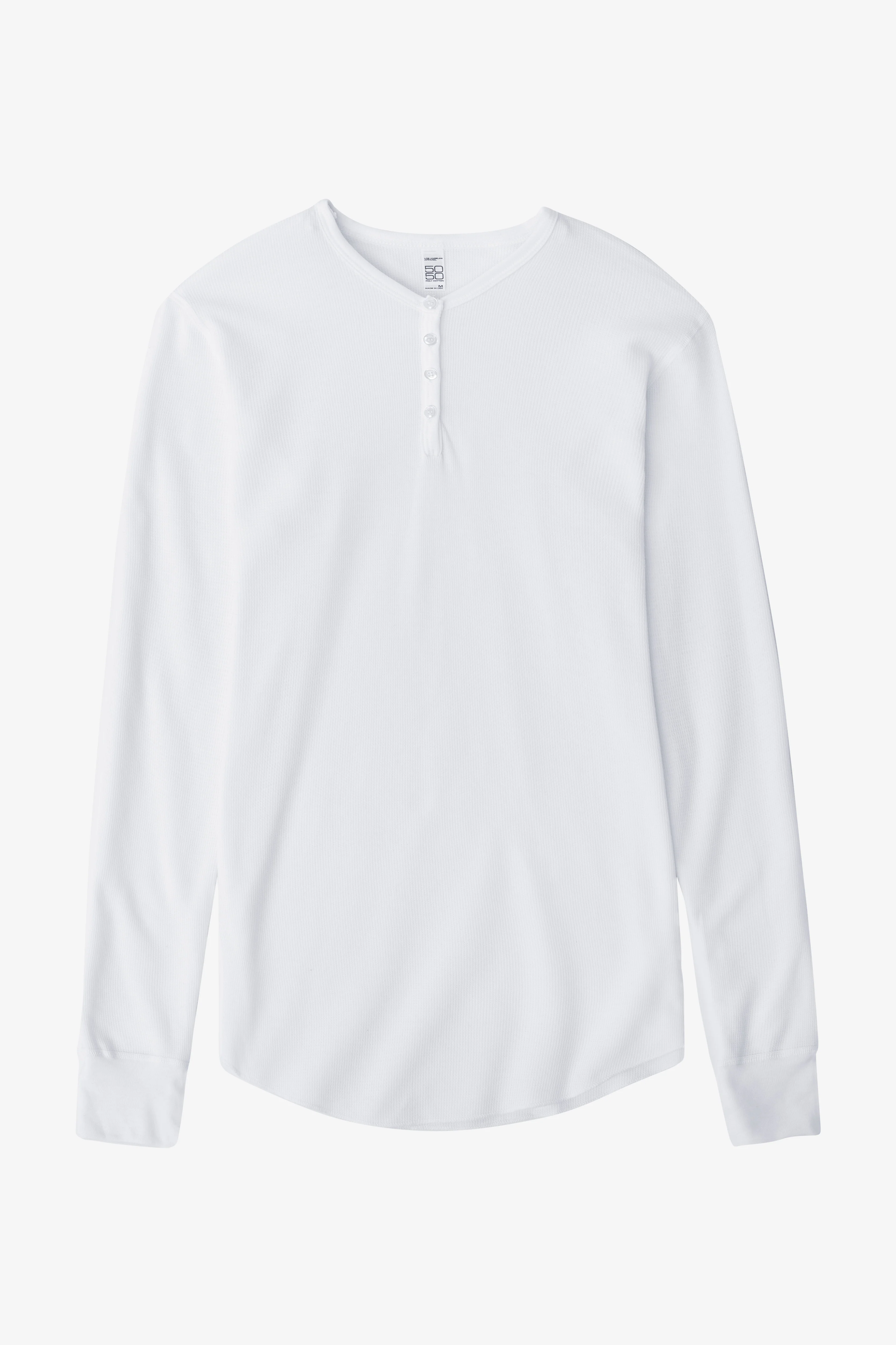 T457 - Poly-Cotton Thermal Long Sleeve Henley - Image 5