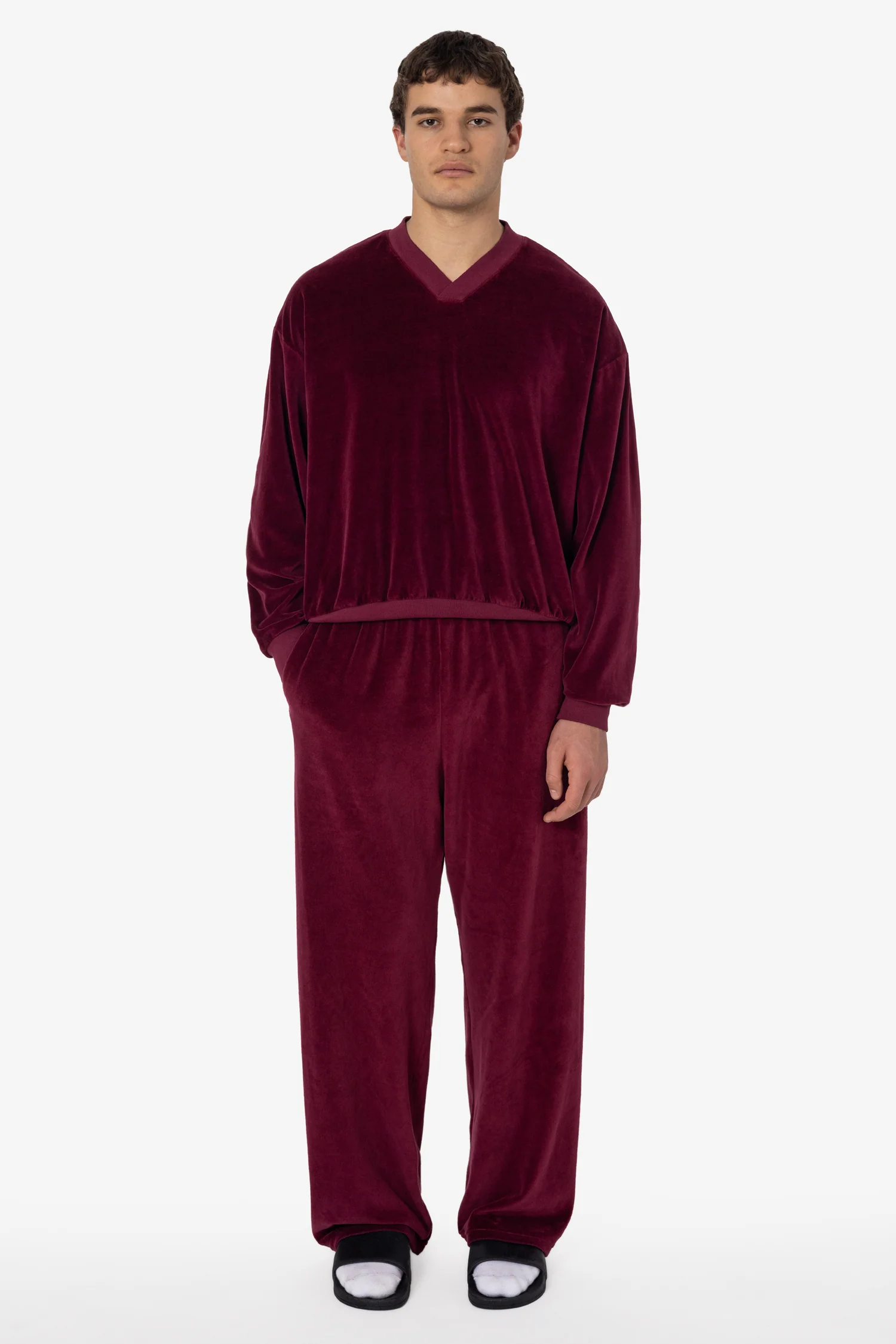 VLR445GD - Garment Dye Velour Open Bottom Sweatpants - Image 7