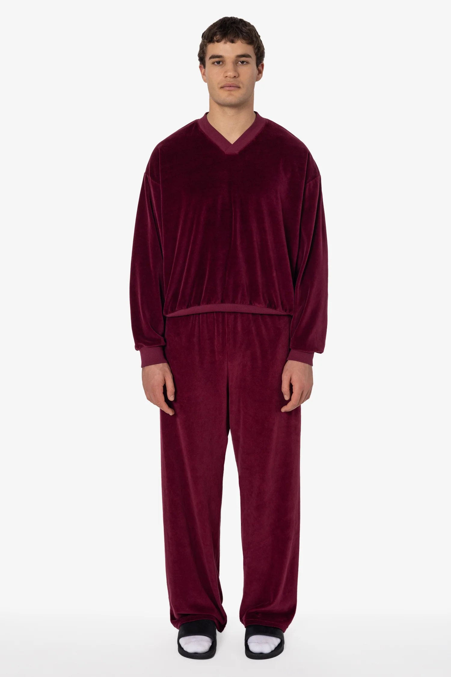 VLR445GD - Garment Dye Velour Open Bottom Sweatpants - Image 8